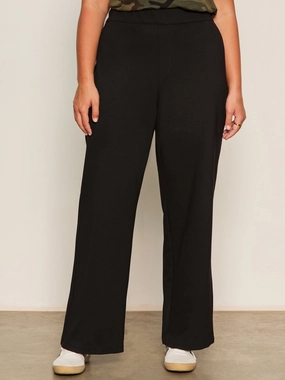 BreathableMeshPanels WrinkleResistantWeave Runway Ponte Trouser Black Extended Sizing