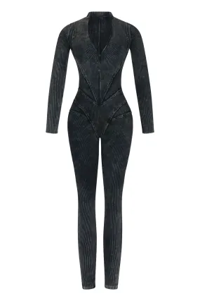 Fallon Mineral Washed Stitch Out Jumpsuit Cozy and Relaxed Tagless Design