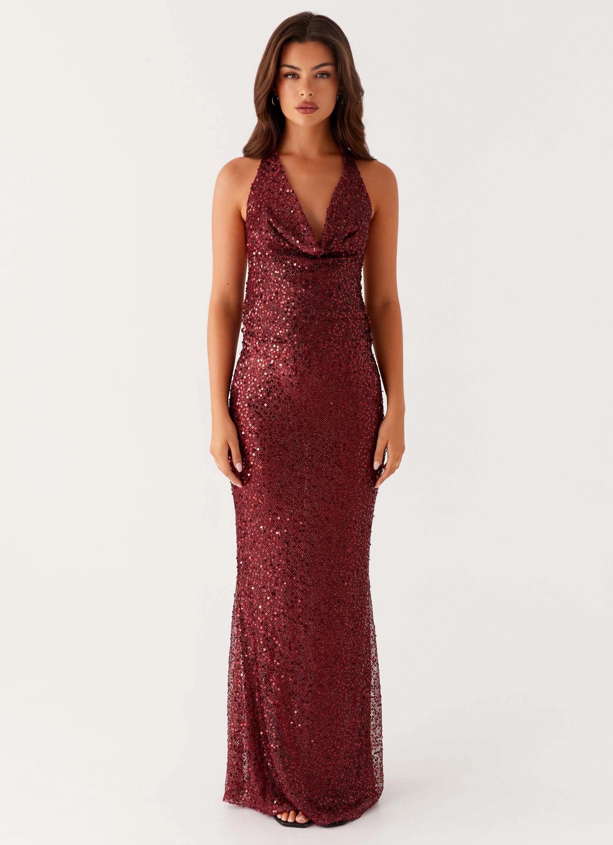 Gentle Look Treasured Sequin Maxi Dress - Fuchsia