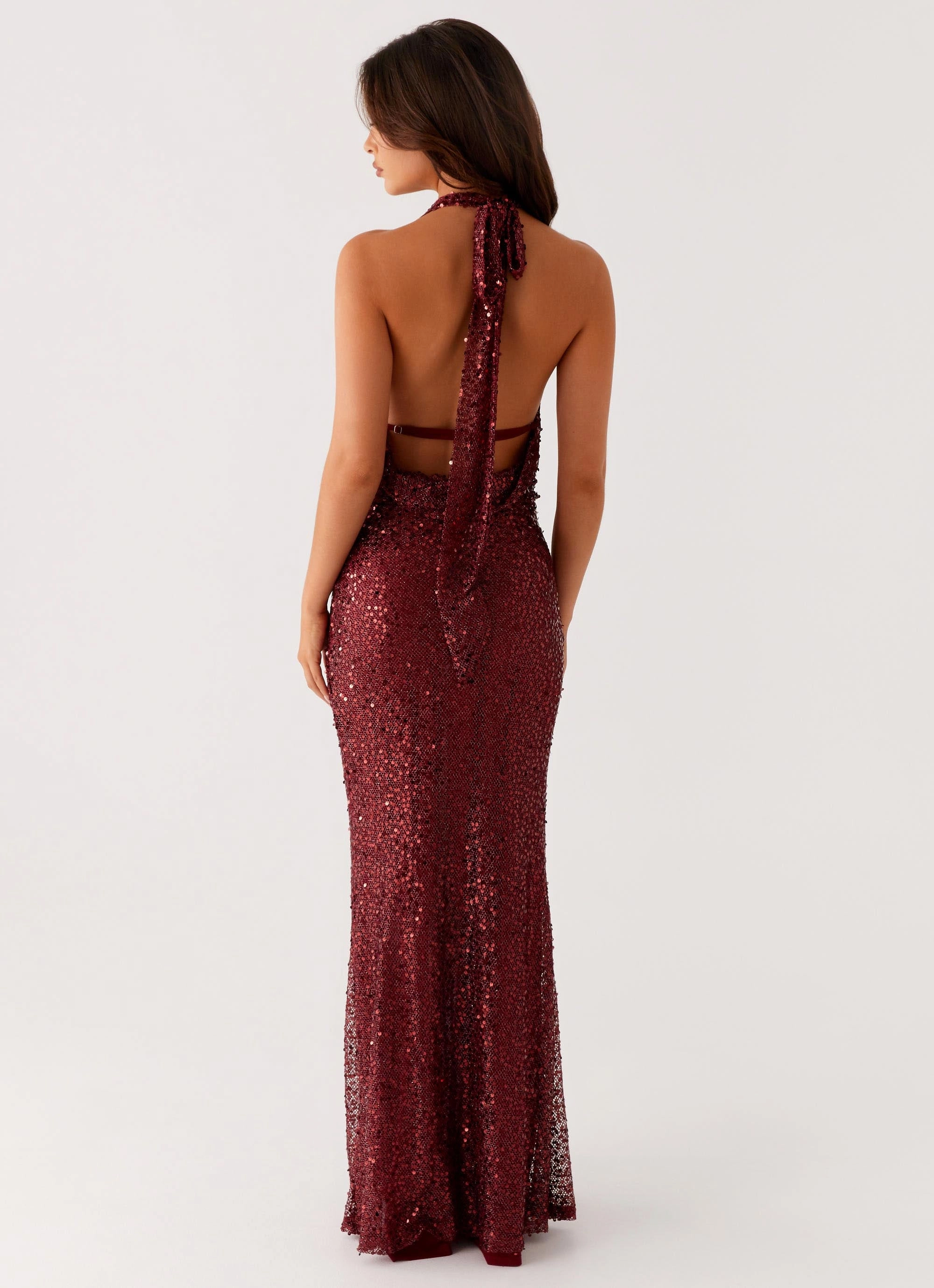 custom-fit All-day Comfort Treasured Sequin Maxi Dress - Fuchsia