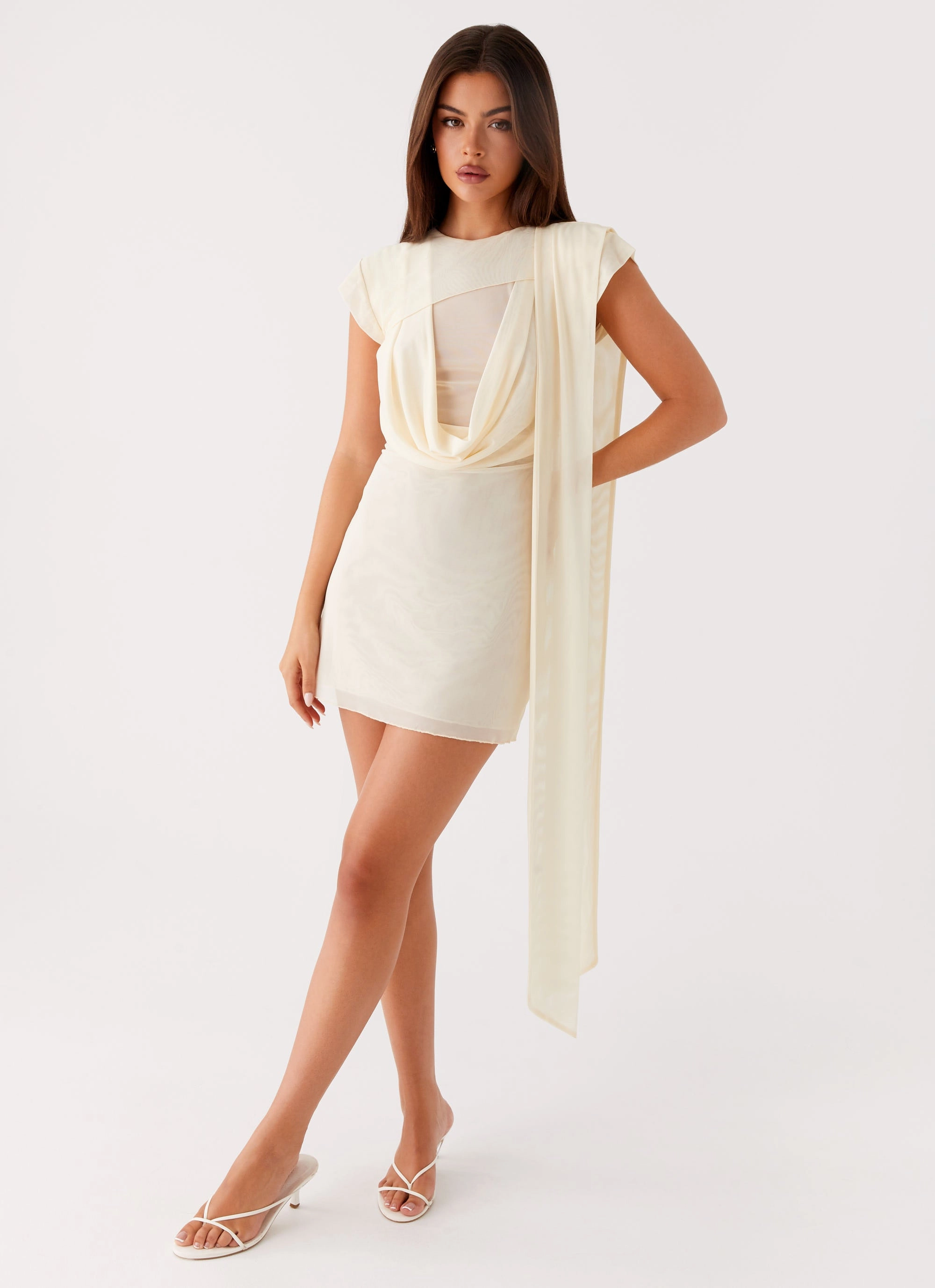 Felipe Mini Dress - Yellow Twist Front Design