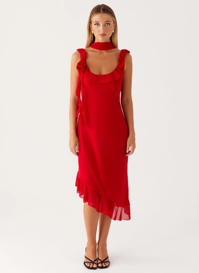 Air Beauty Fariday Midi Dress - Red
