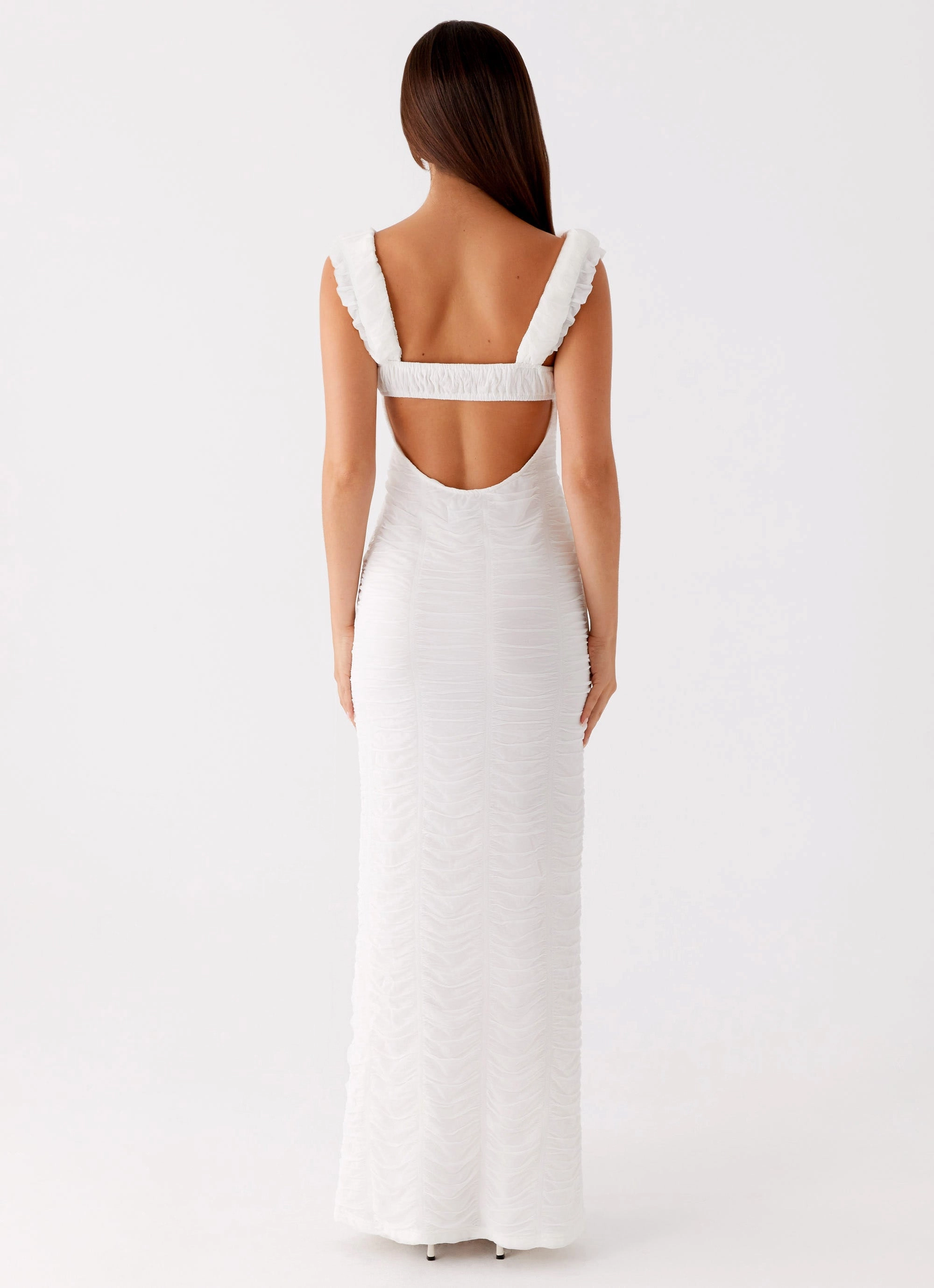 Senses Midi Dress - White Evening Mood Minimalist-Trend