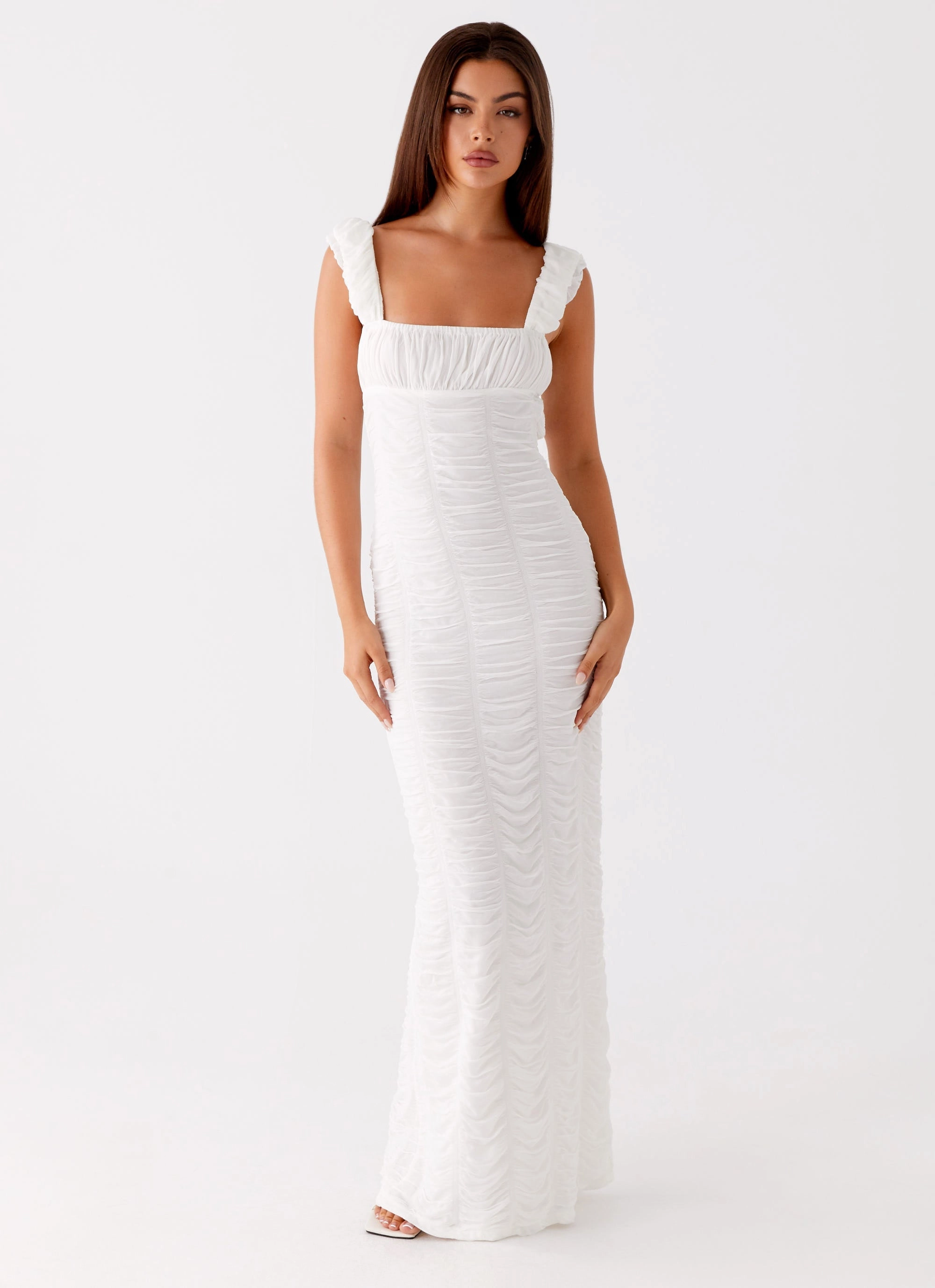 Senses Midi Dress - White Statement Look Perfectly Crafted
