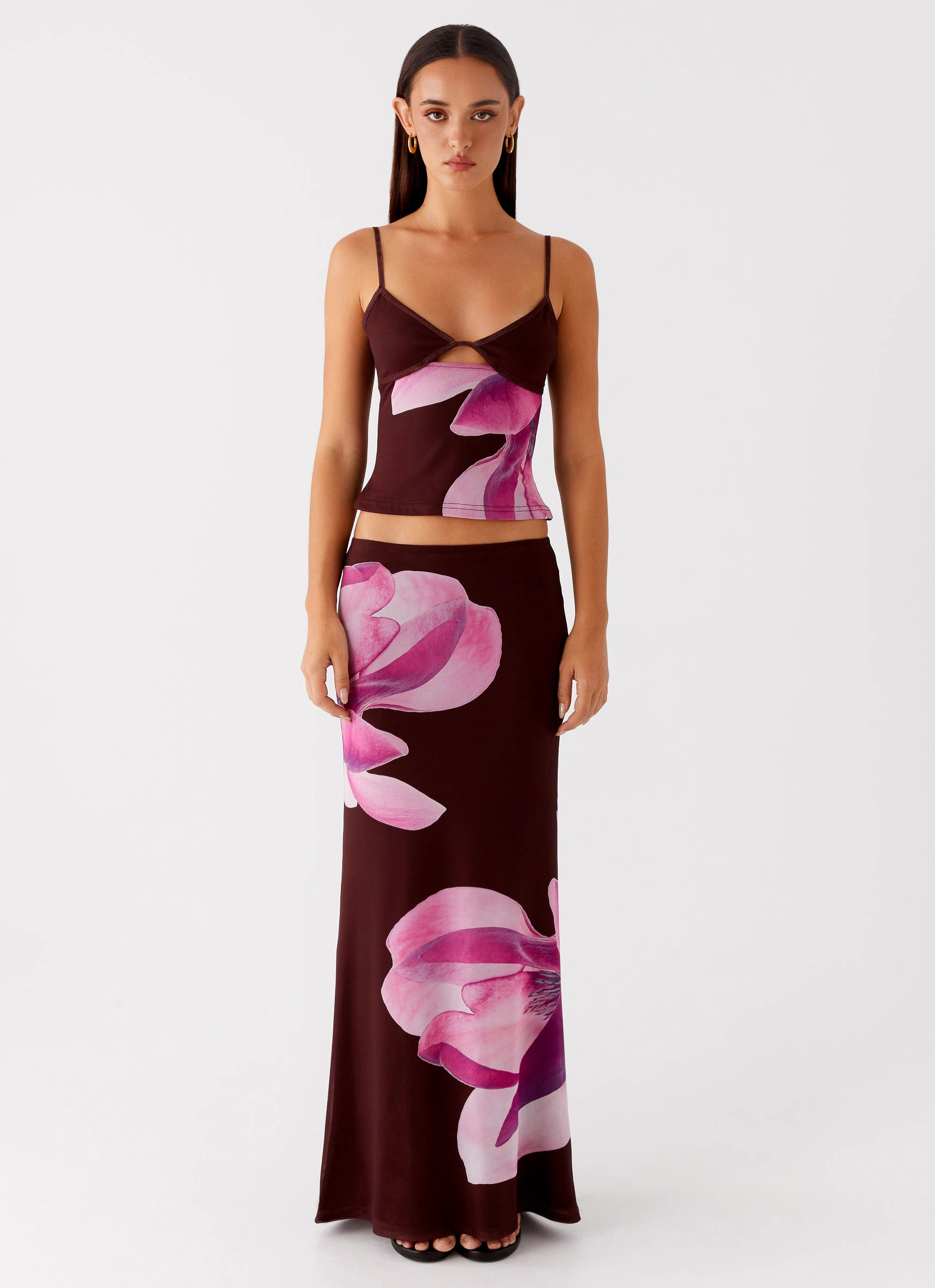 Minimal Vibe Alpha Maxi Skirt - Dark Chocolate