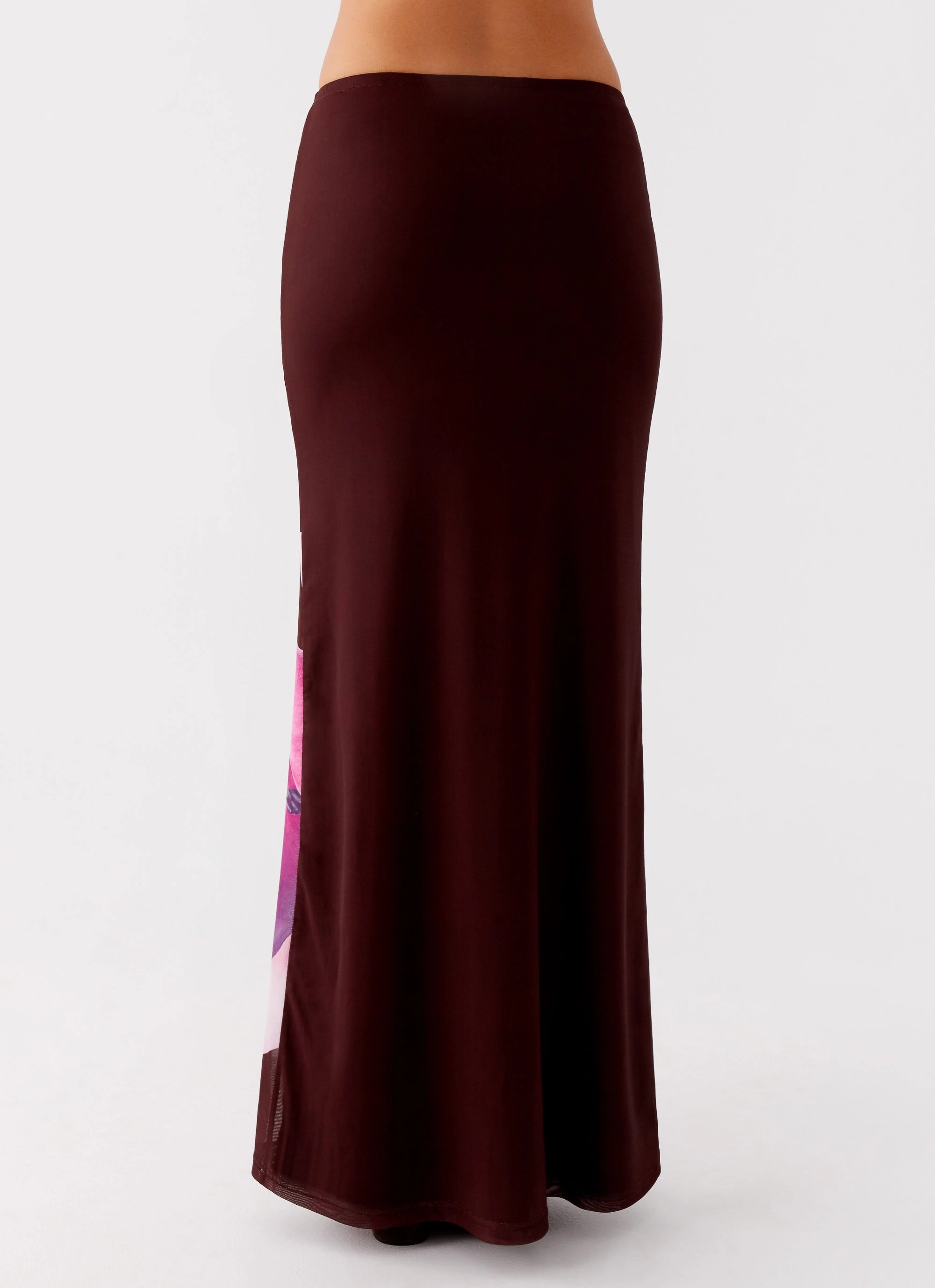 Alpha Maxi Skirt - Dark Chocolate Lightweight Fabric Asymmetrical Cut