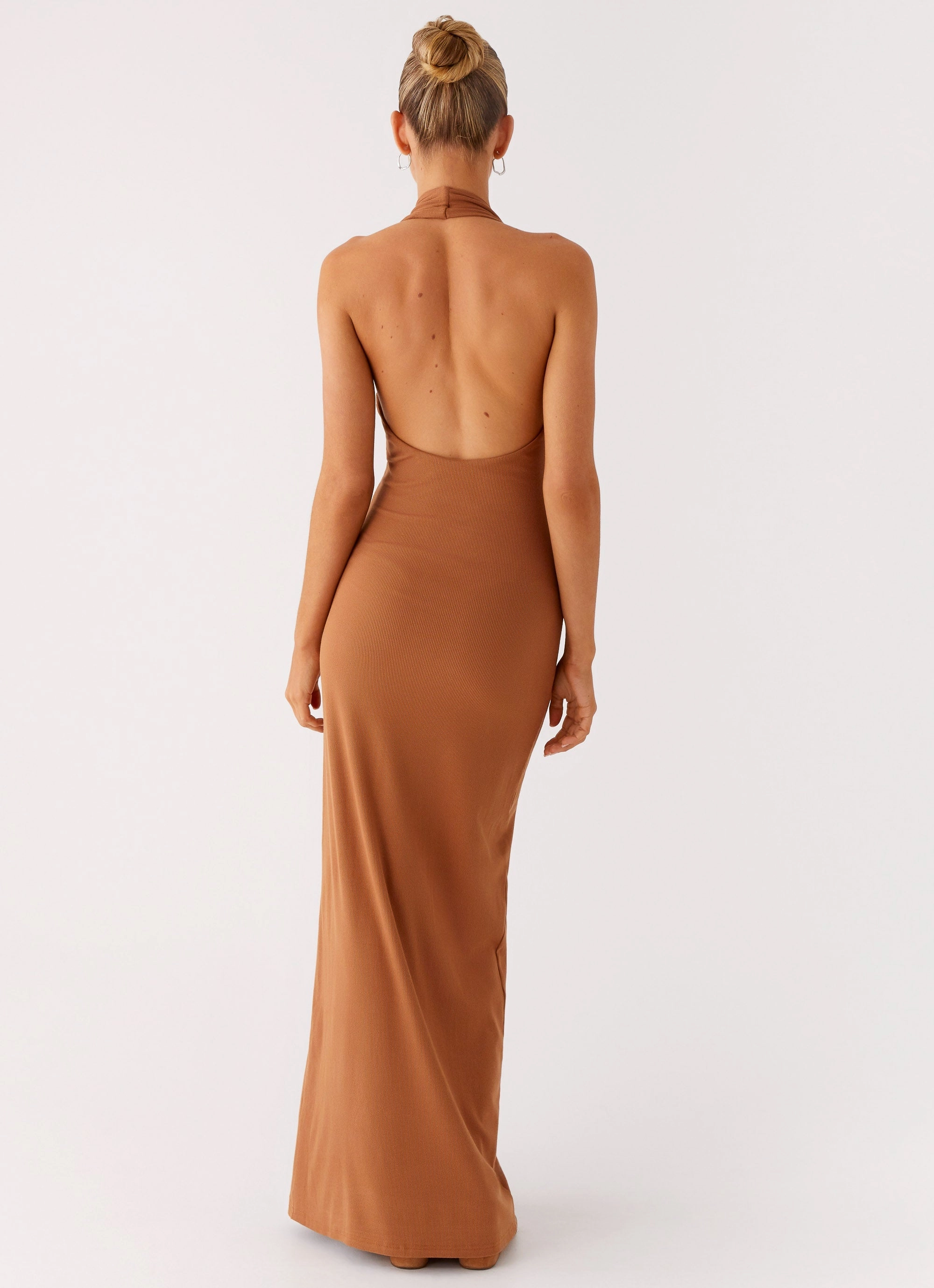 Comfortable Shape Plunge For You Maxi Dress - Tan