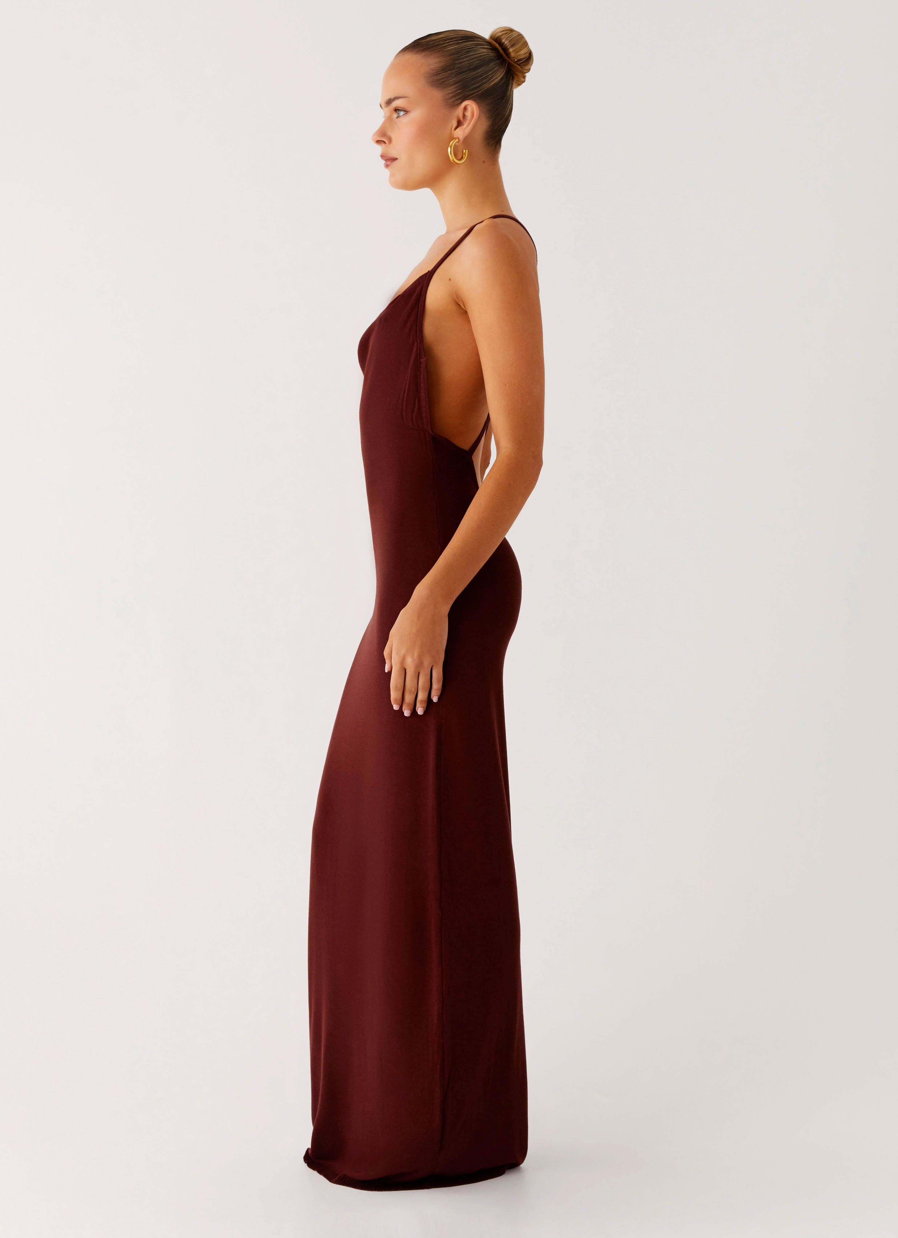 Fashion Option Minimalist Layering Nomad Muse Maxi Dress - Chocolate