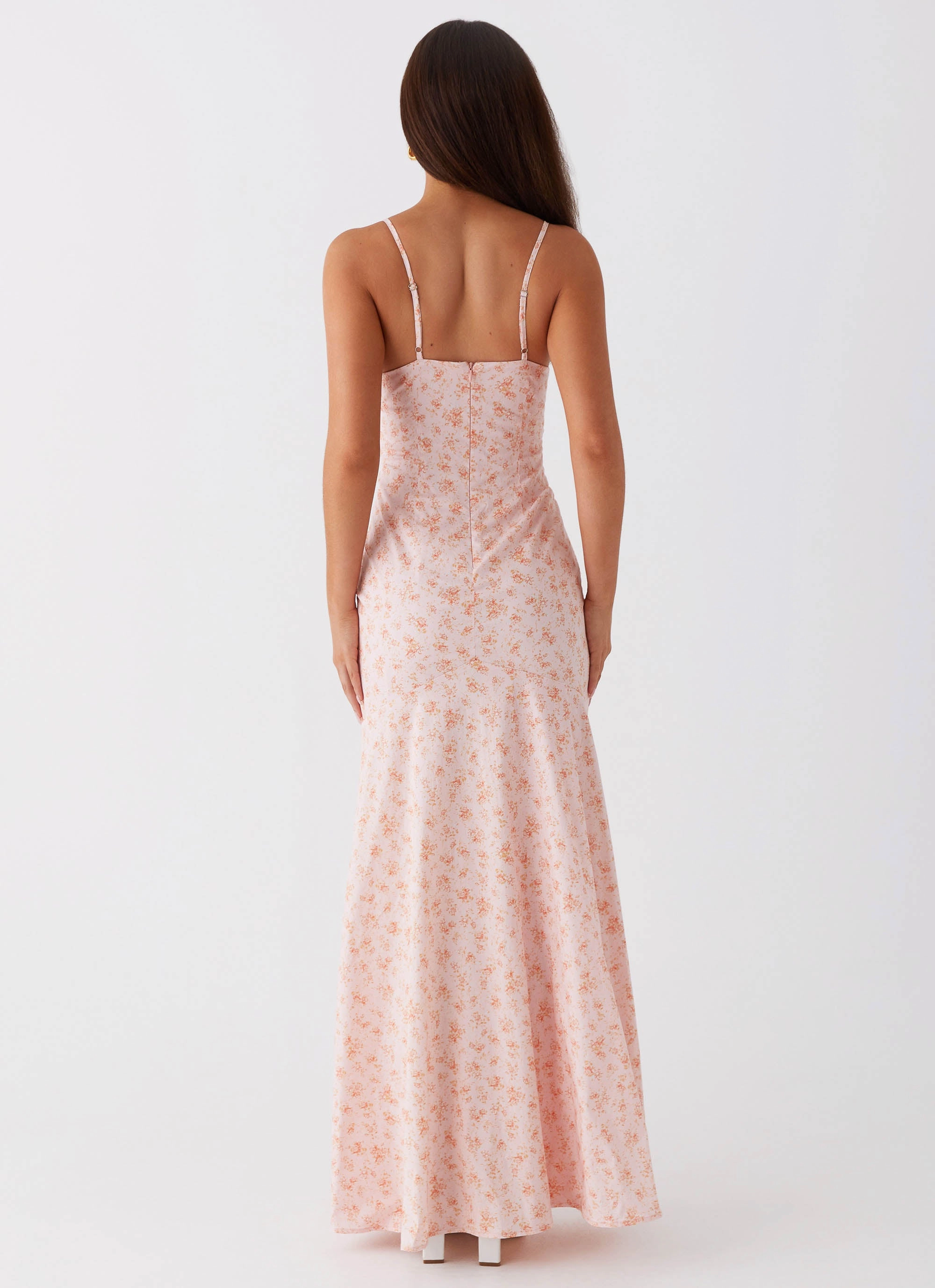 Lawn Soft Gentle Texture Britney Maxi Dress - Pink Ditsy Floral