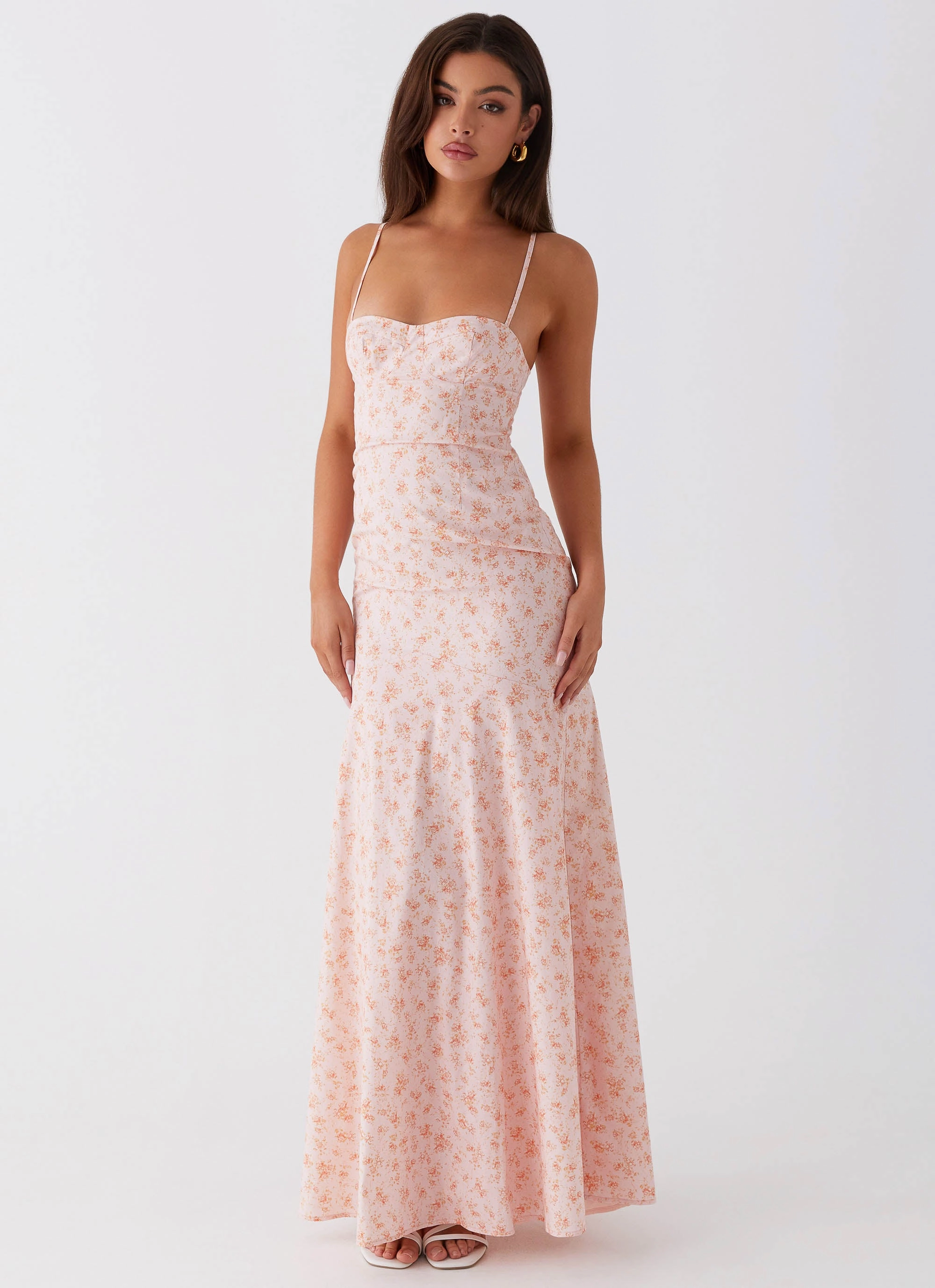 Britney Maxi Dress - Pink Ditsy Floral Low Maintenance