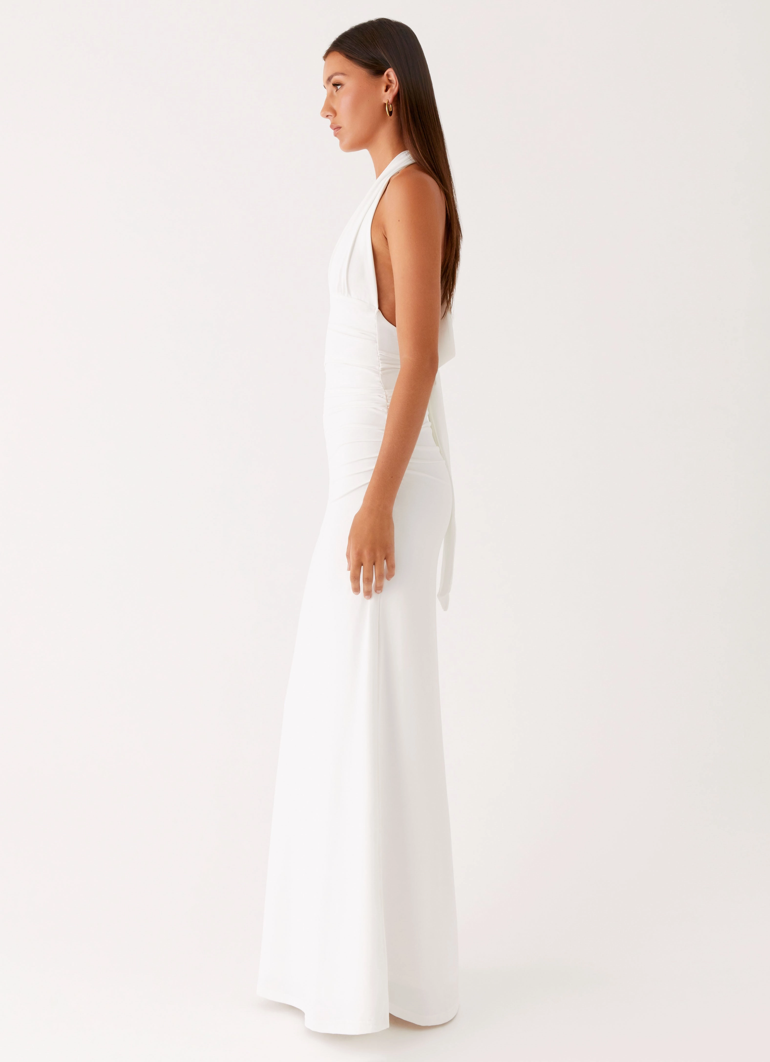 London Cool Ilaria Halter Maxi Dress - White