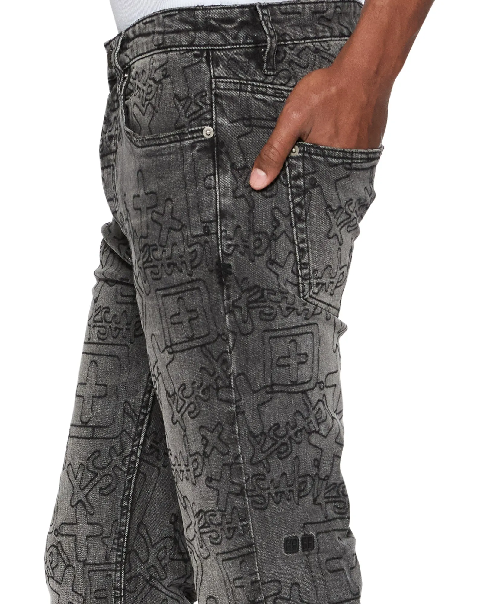 Shopping Day High Quality Weekend Style CHITCH STENCIL STITCH WORN GREY