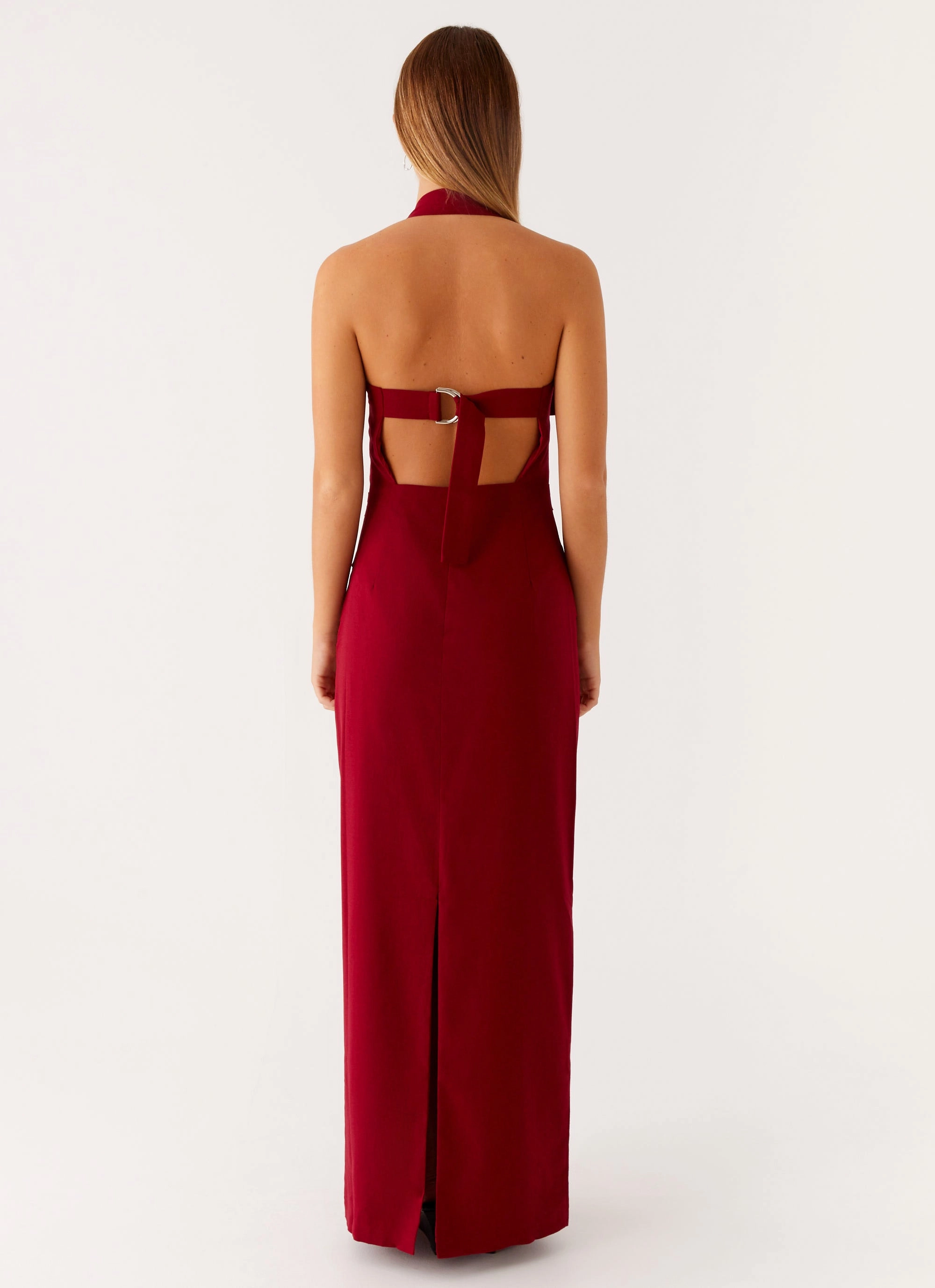 Piped-Edge Rumour Has it Maxi Dress - Red