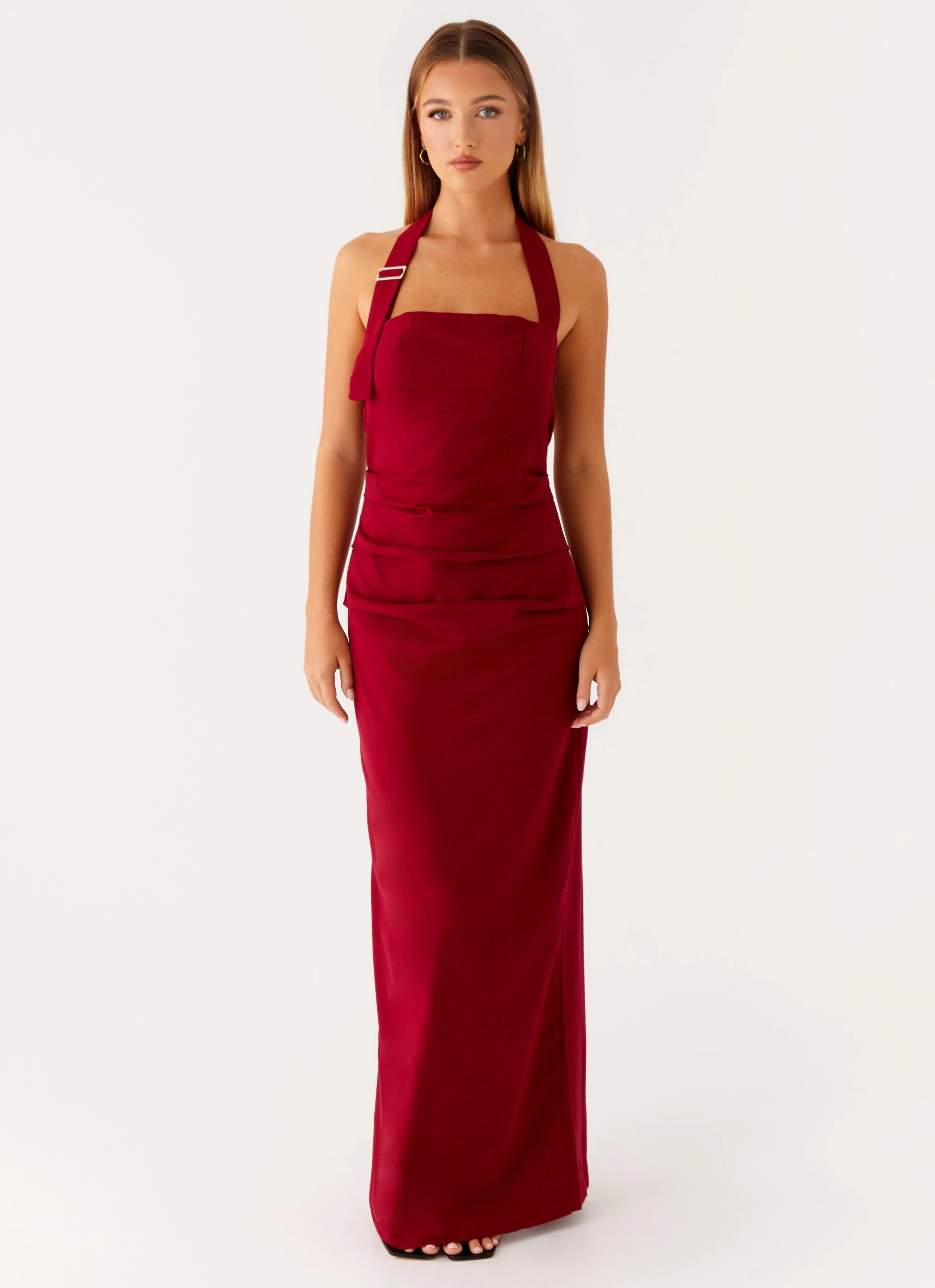 Rumour Has it Maxi Dress - Red Polished Edge