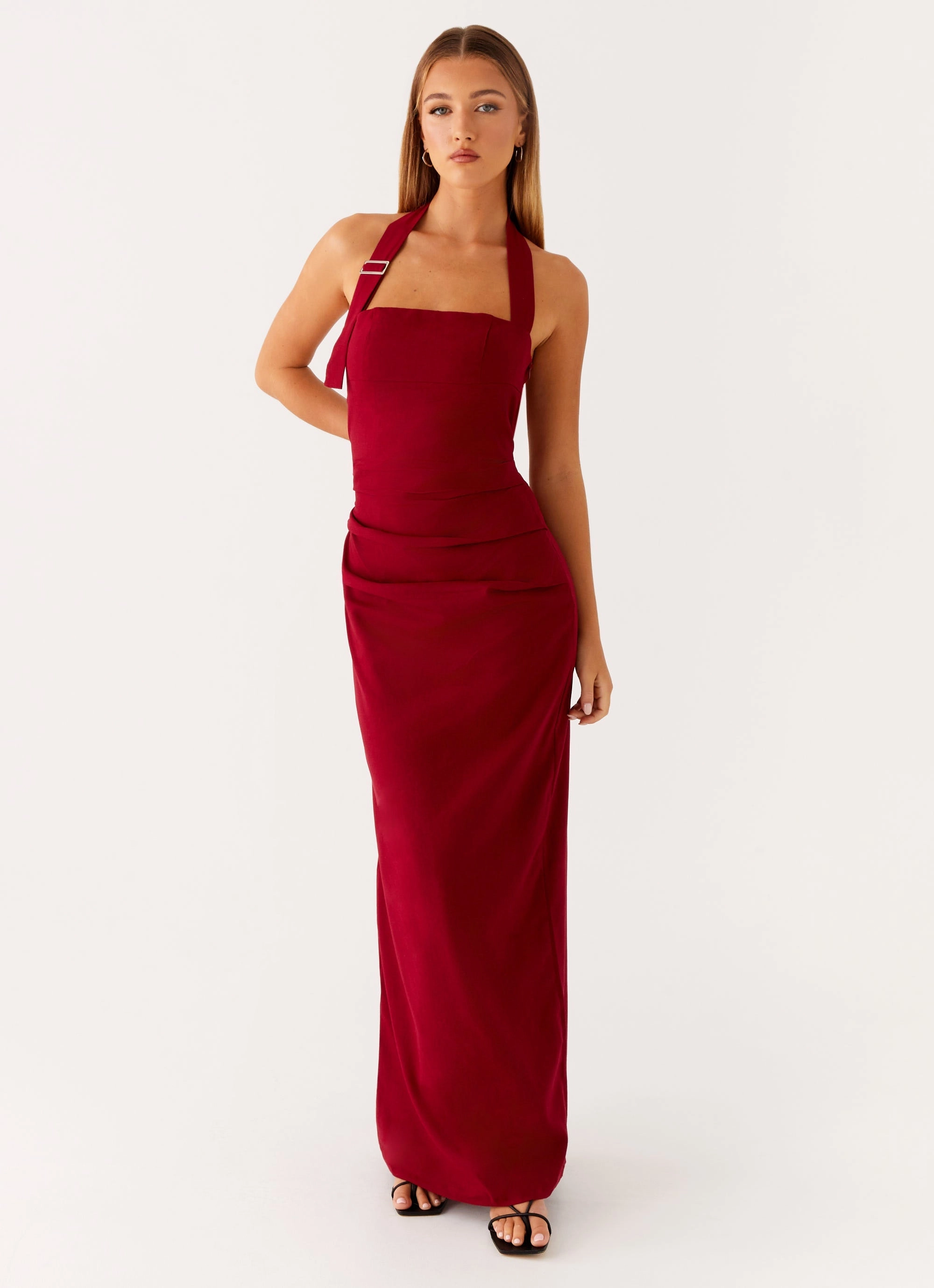 Rumour Has it Maxi Dress - Red Season Ready Slimming Shape
