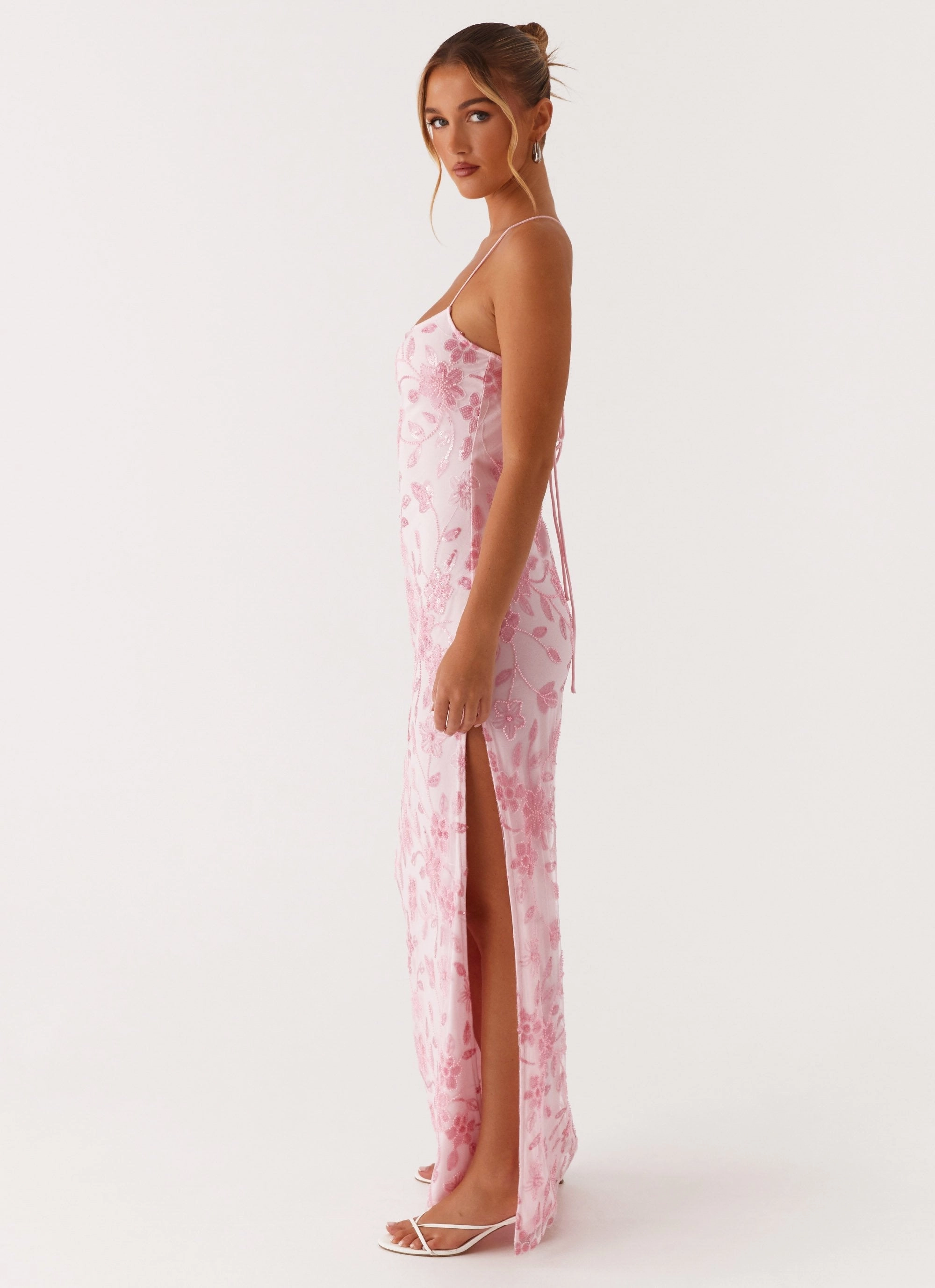 Bright Lights Beaded Maxi Dress - Pink All Fitwear