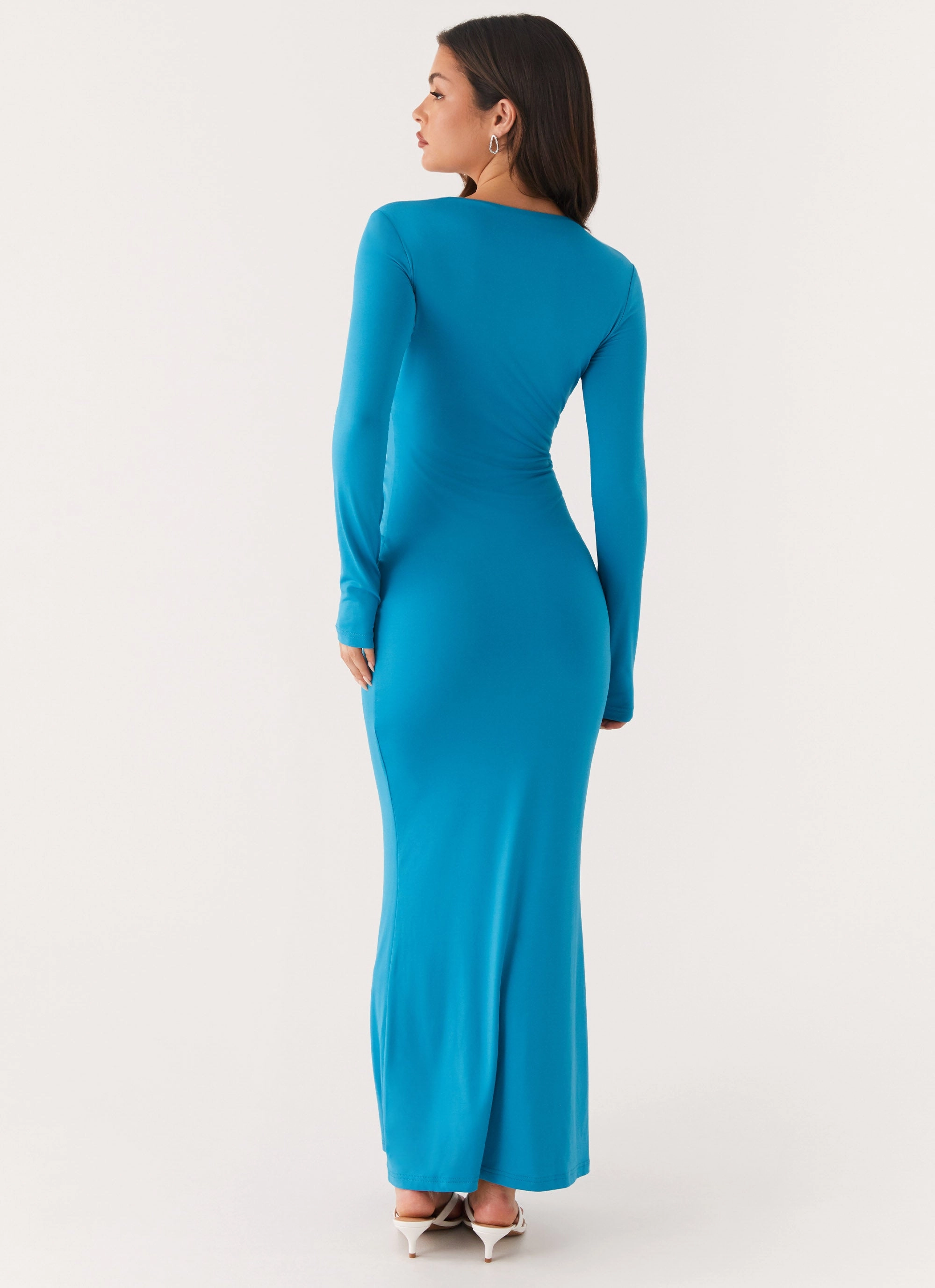 Miesha Long Sleeve Maxi Dress - Blue Brunch Glow