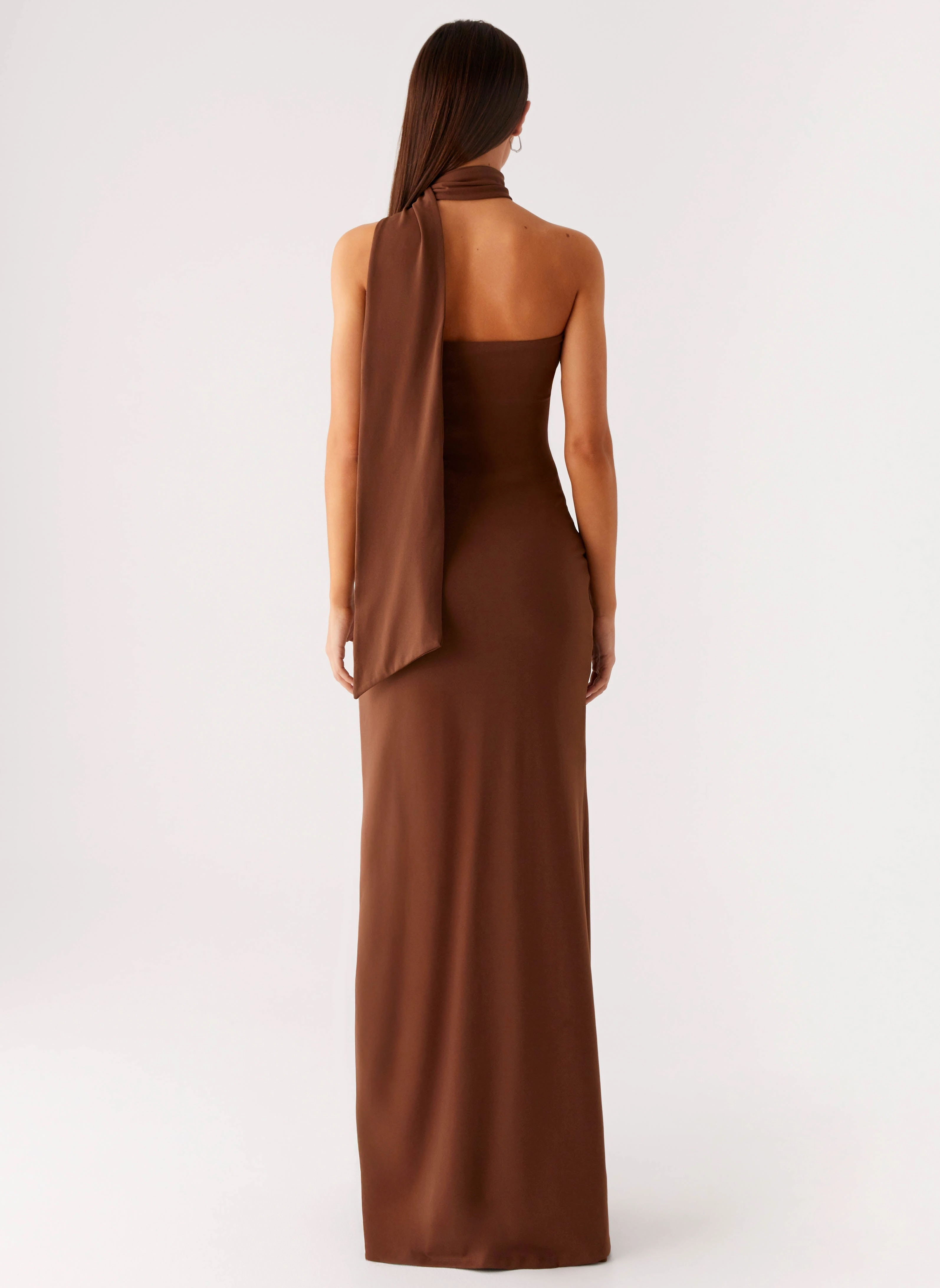Olive Bloom Maxi Dress - Chocolate Elegant formal piece