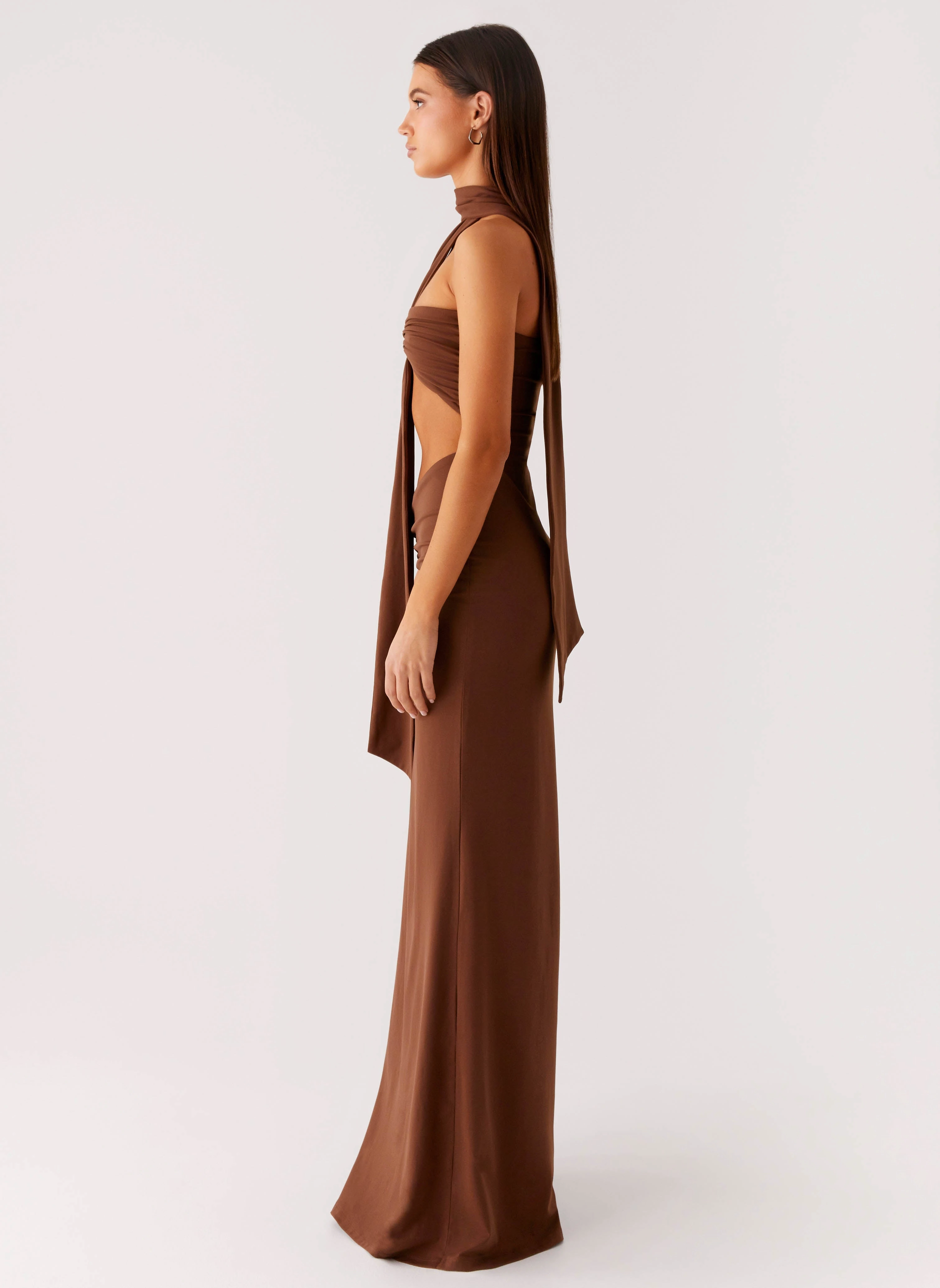 Chill Lines Ready Anytime Olive Bloom Maxi Dress - Chocolate