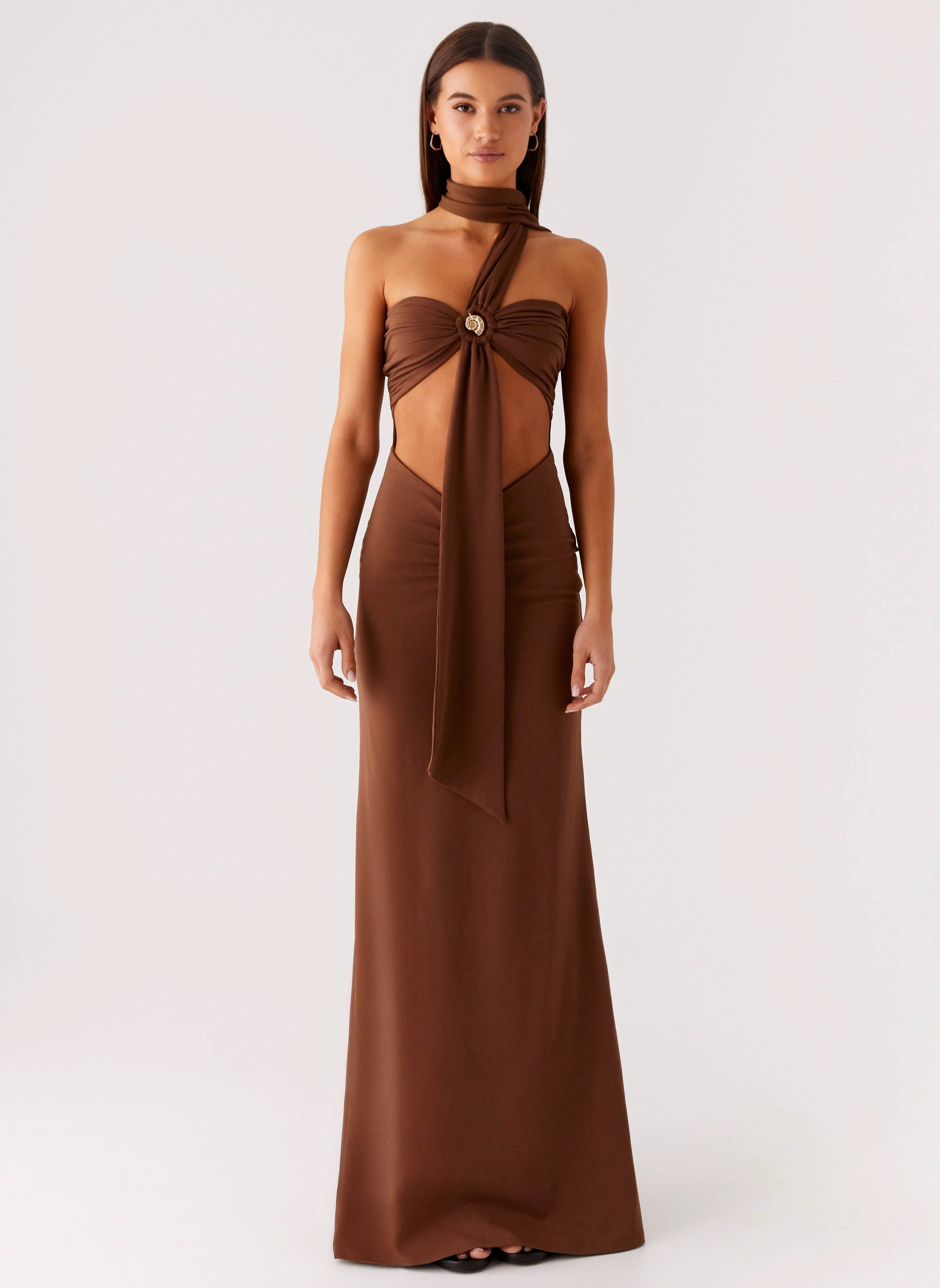 Olive Bloom Maxi Dress - Chocolate Sharp Look