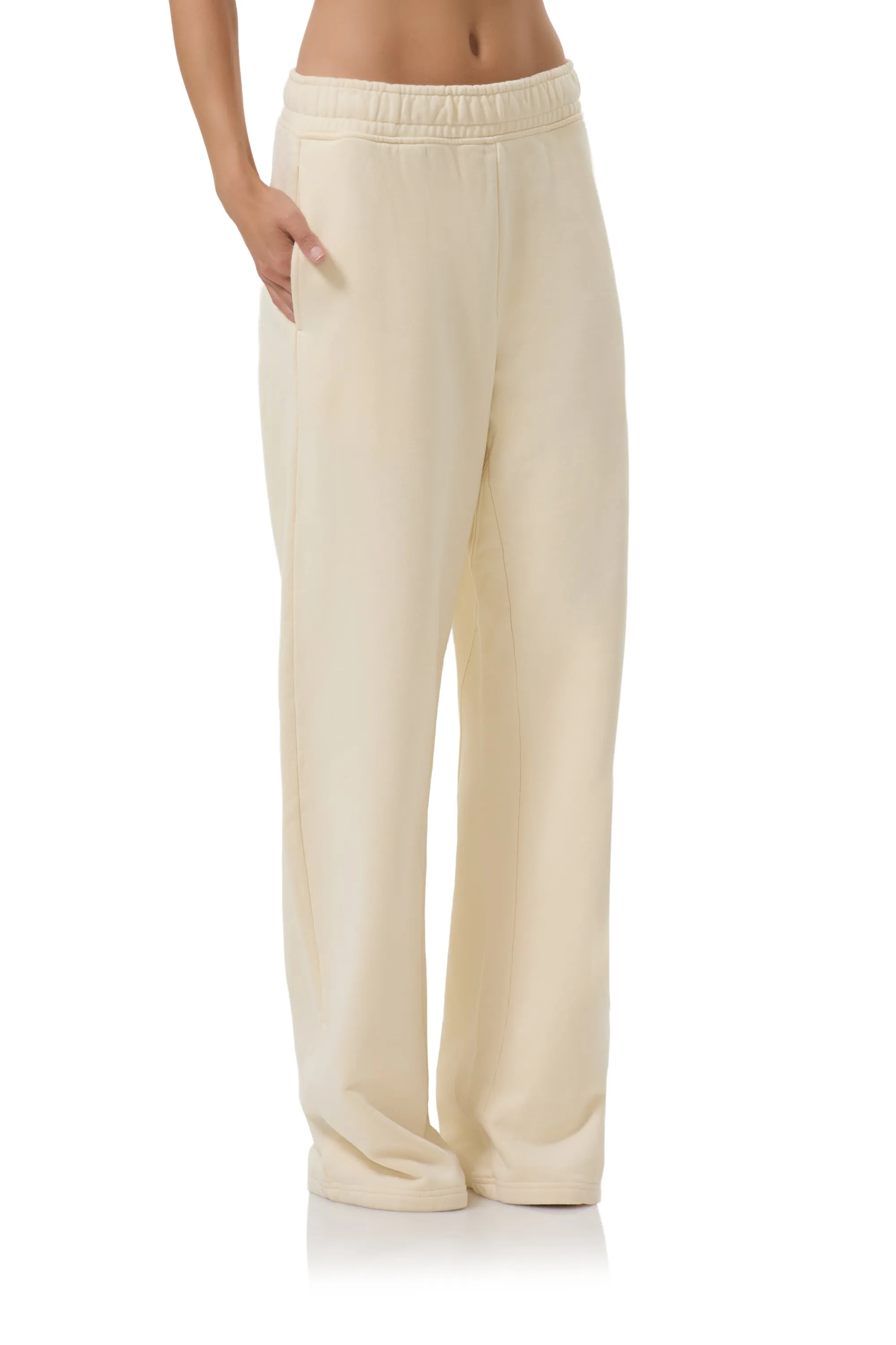 Finley Straight Leg Sweatpant - Vintage White Versatile Look Smart Look