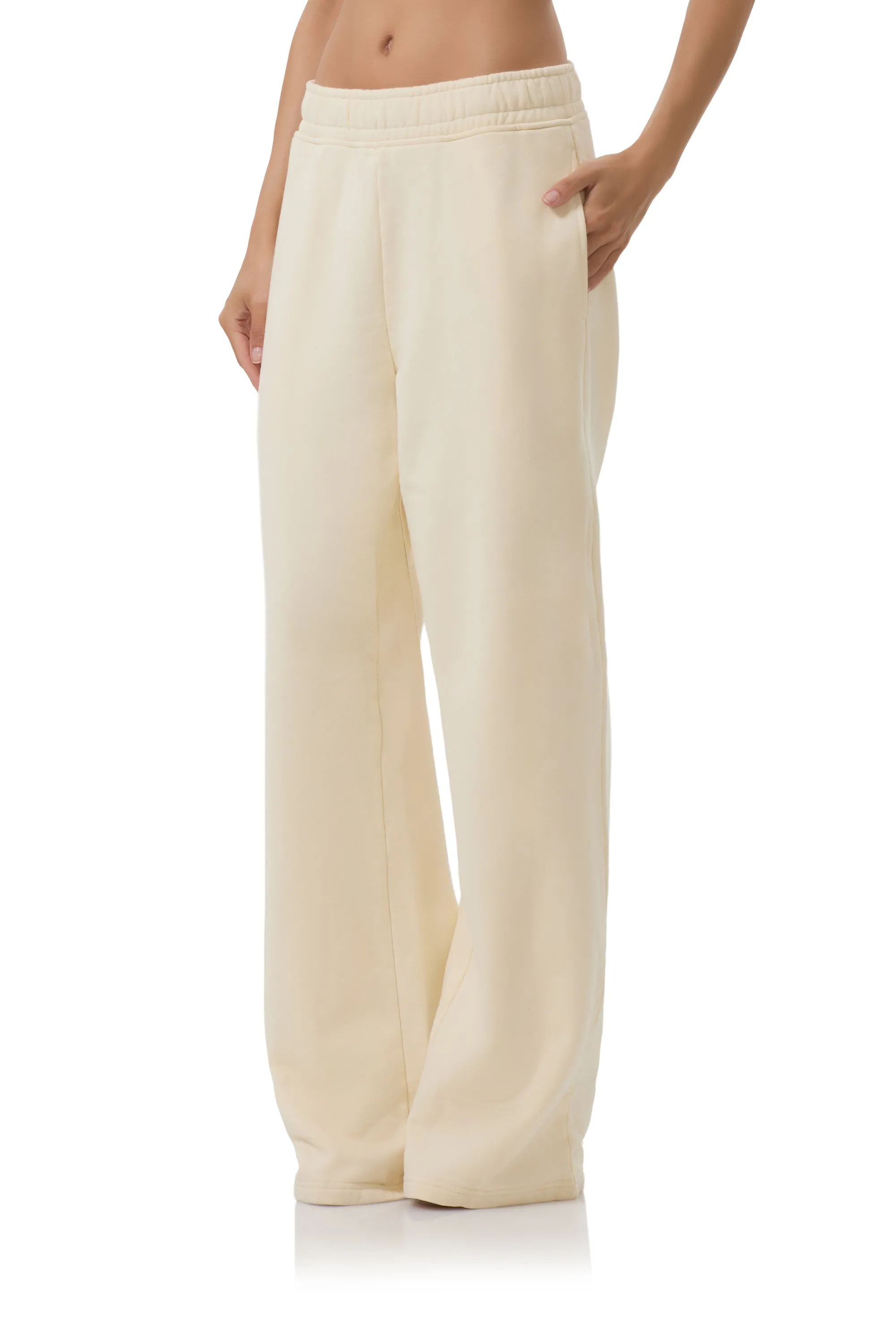 Elastic waist Move Freely Finley Straight Leg Sweatpant - Vintage White