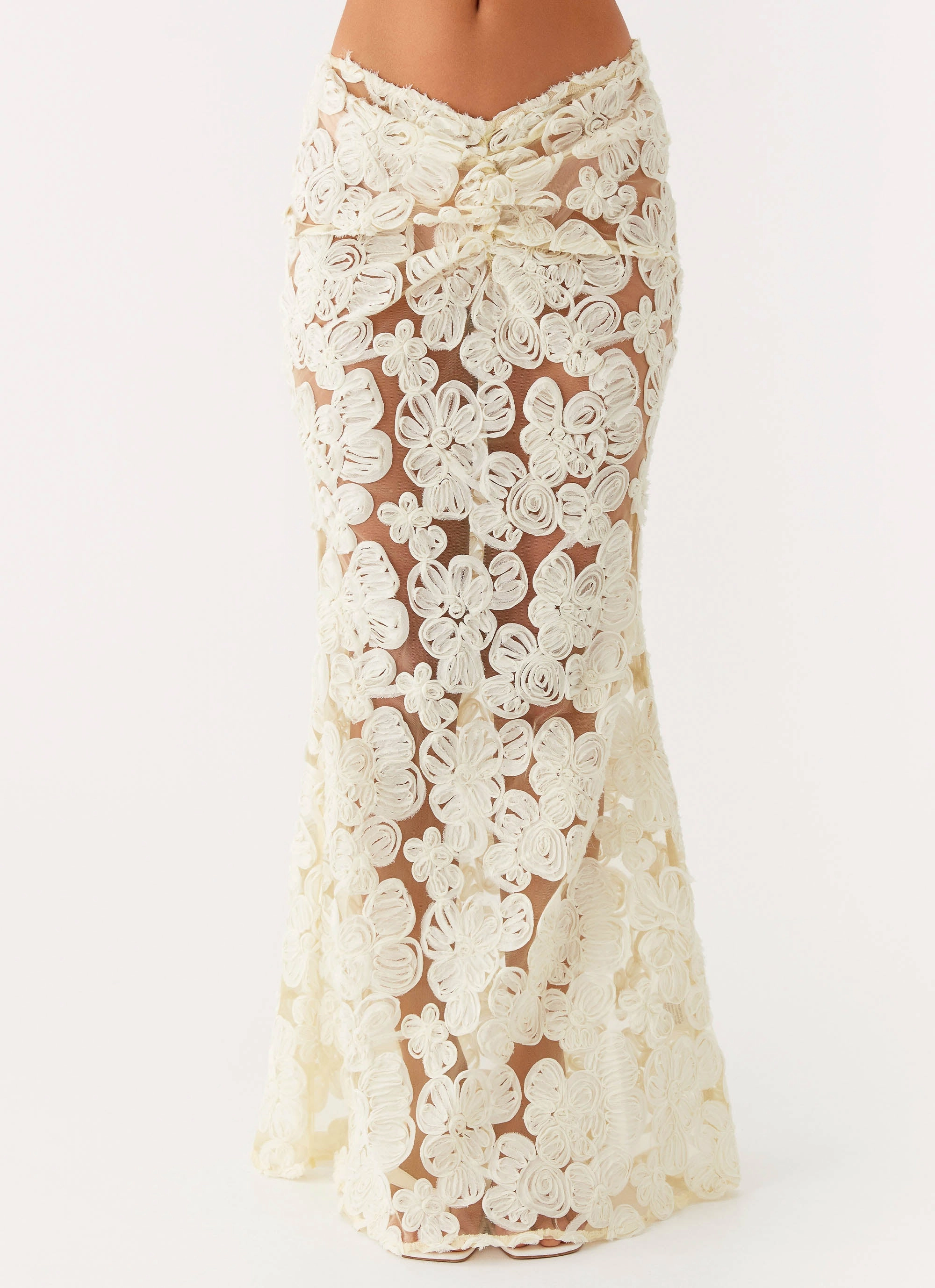 Polished Touch Fiorella Floret Maxi Skirt - Yellow