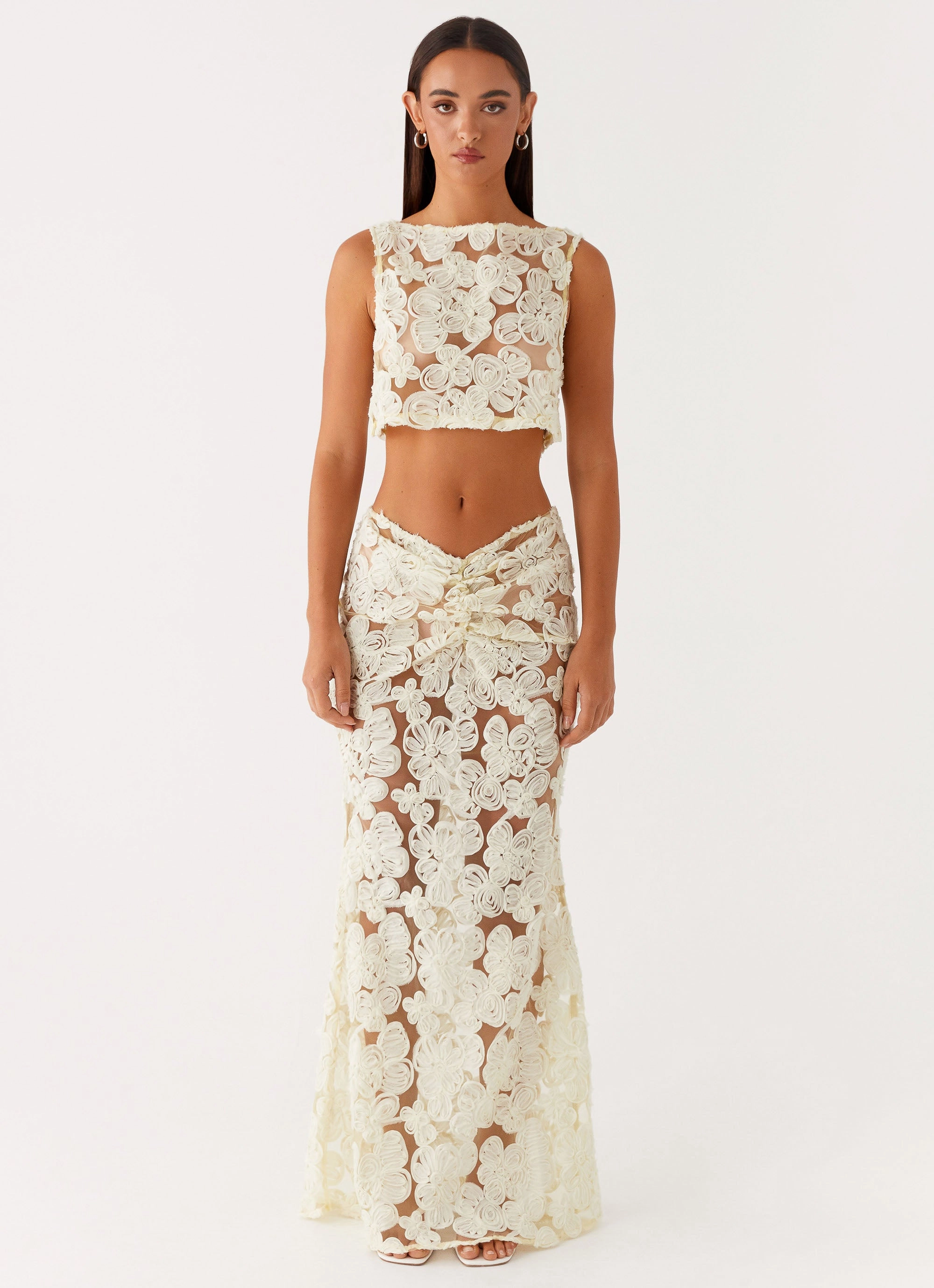 Minimal Vibe Ethically Made Fiorella Floret Maxi Skirt - Yellow