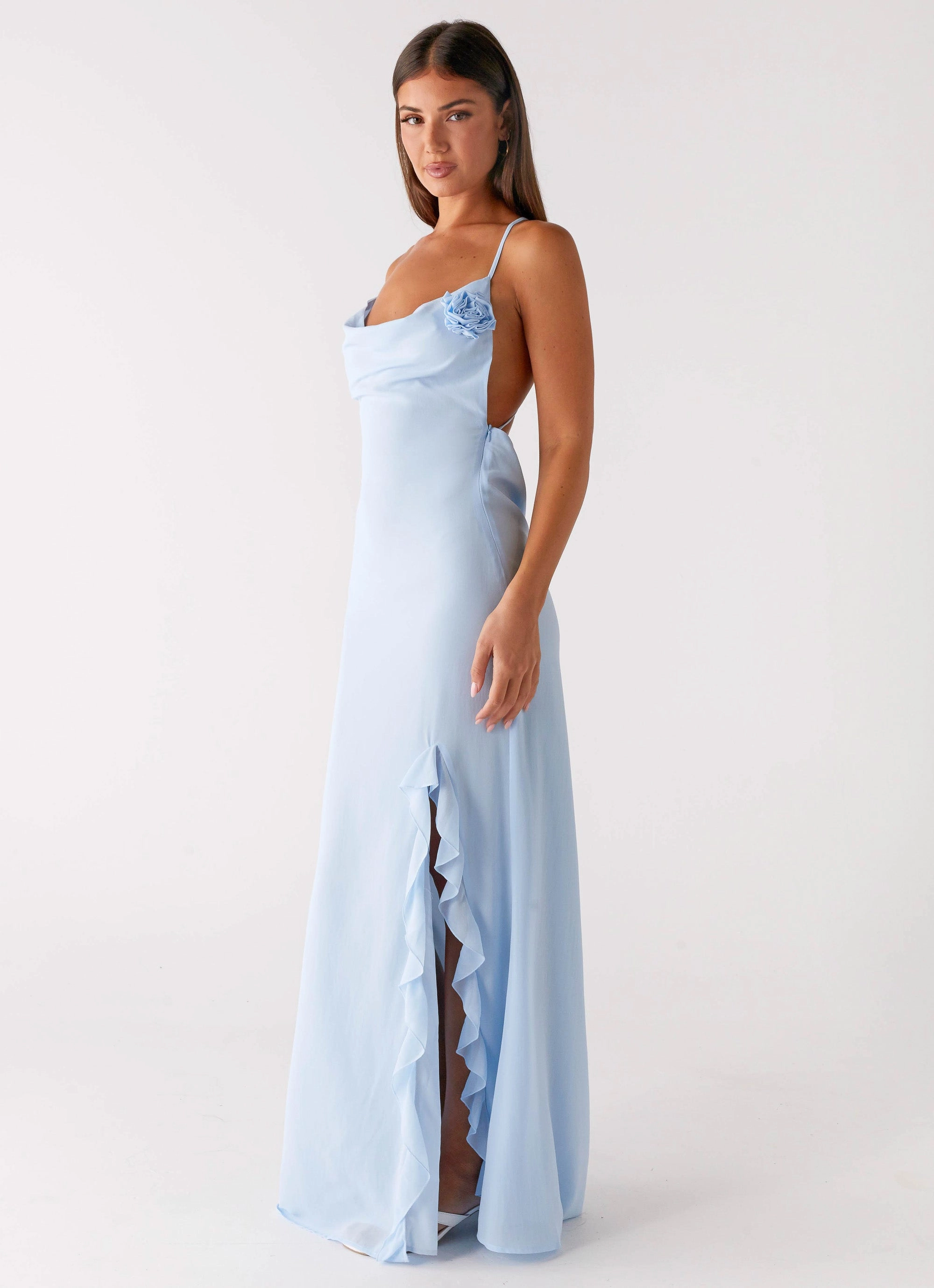 First Class Maxi Dress - Blue Chic and Elegant Outdoor Style