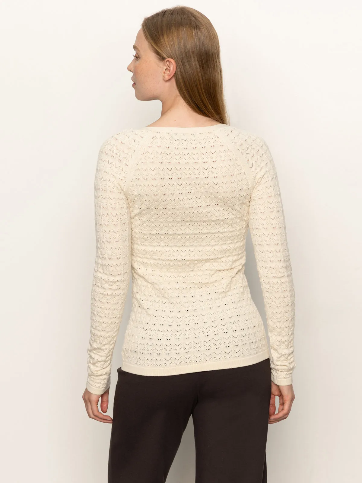 Long Sleeve Tee Fitted Raglan Cardi Light Oat