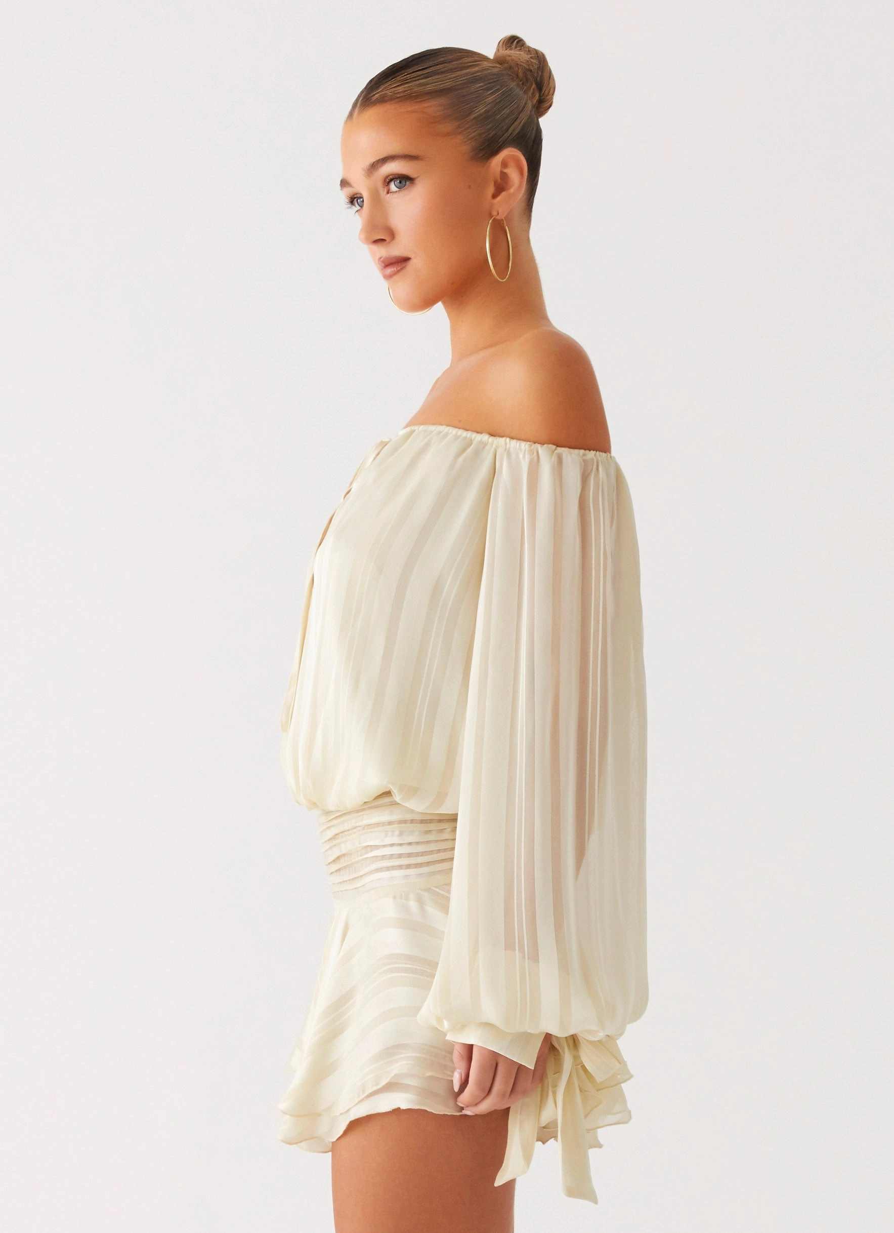 Comfortable Wear Eira Balloon Sleeve Mini Dress - Ivory