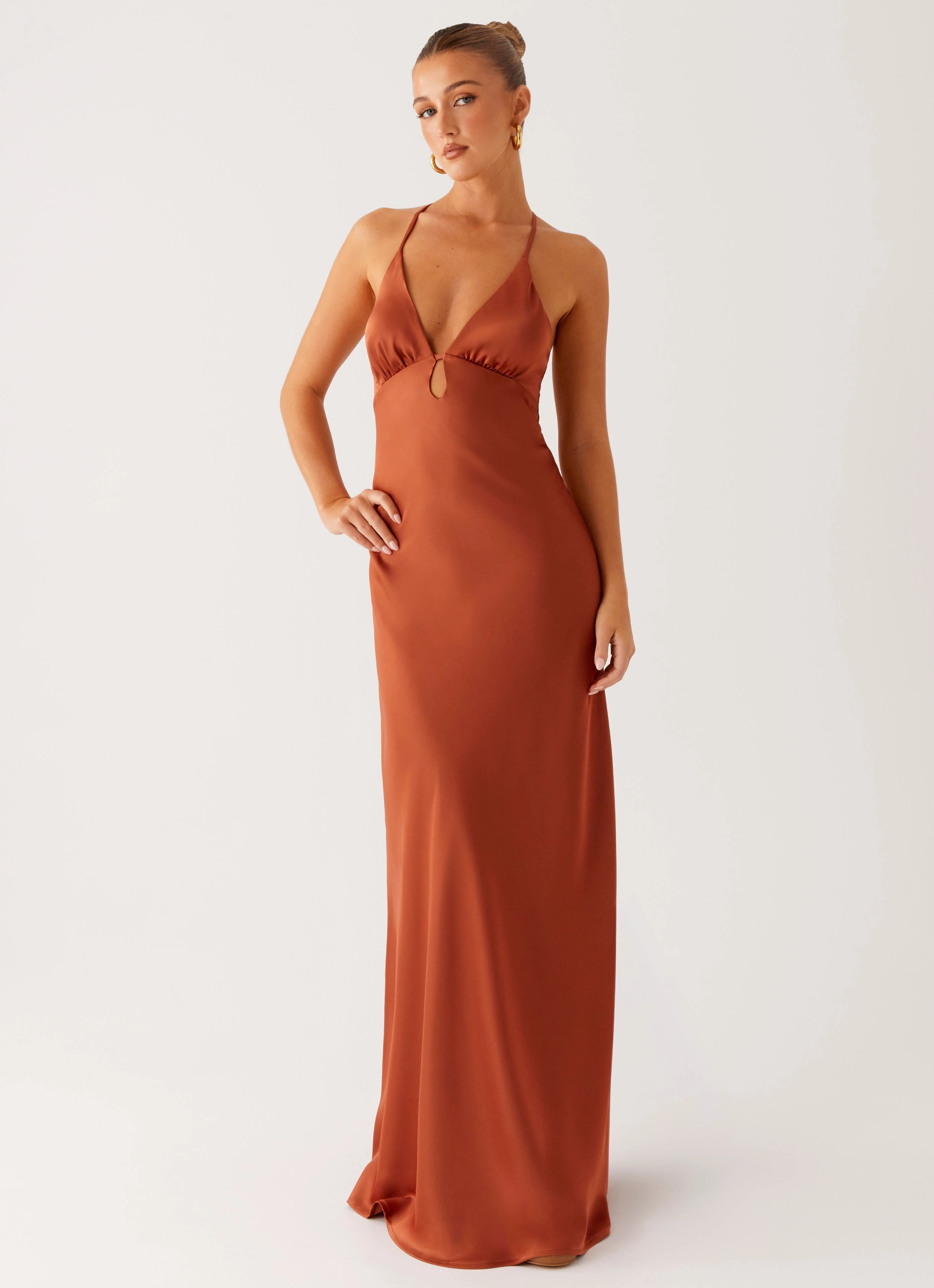 Sundowner Maxi Dress - Rust Light Aesthetic Bold Elegance