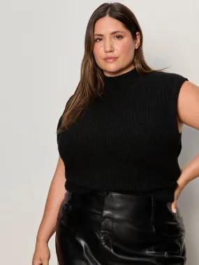 Chic Look Everyday Must-have Flattering Waist City Sweater Shell Black Extended Sizing