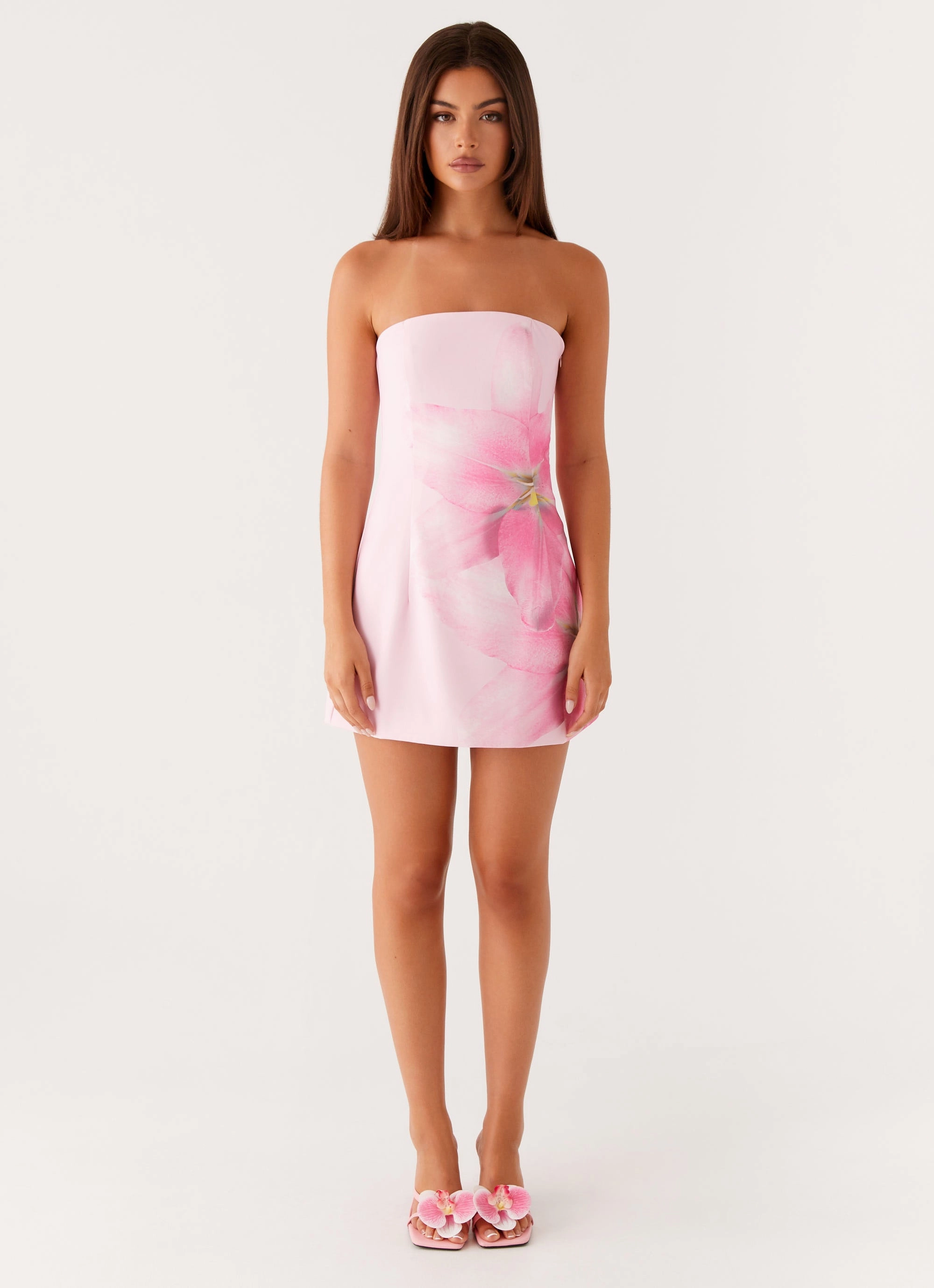 Boxy-Style Elegant Look Sugar Rush Strapless Mini Dress - Pink