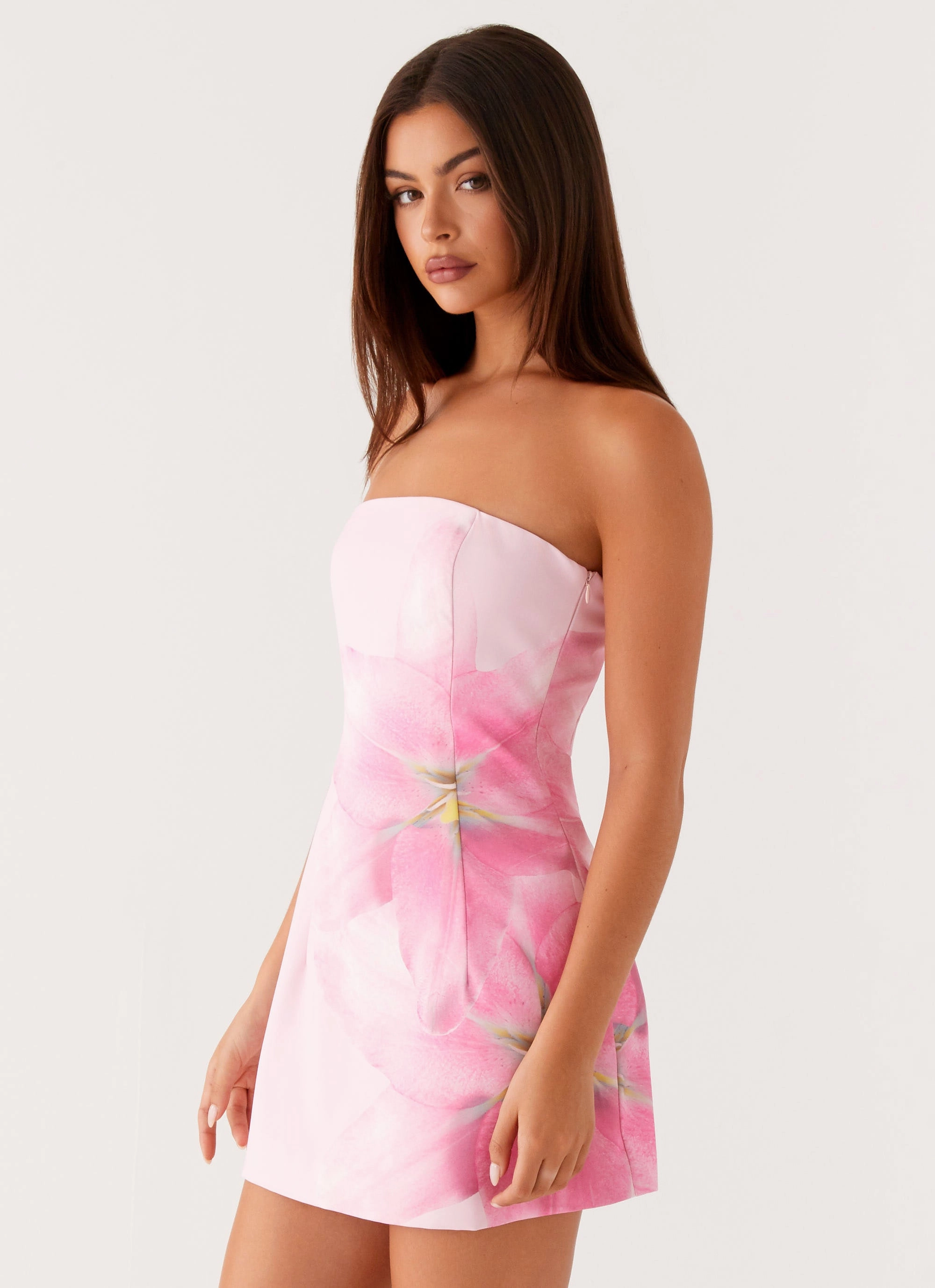 Sugar Rush Strapless Mini Dress - Pink Lightweight-Lining