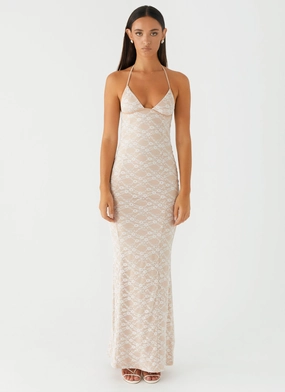 Refined Aesthetic Flow Friendly Jolina Lace Maxi Dress - White