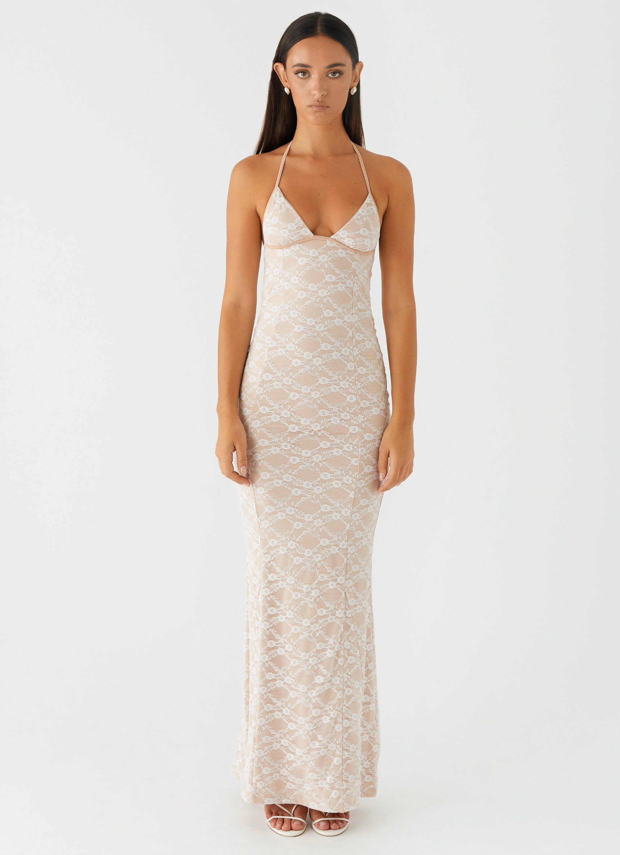 Refined Aesthetic Flow Friendly Jolina Lace Maxi Dress - White