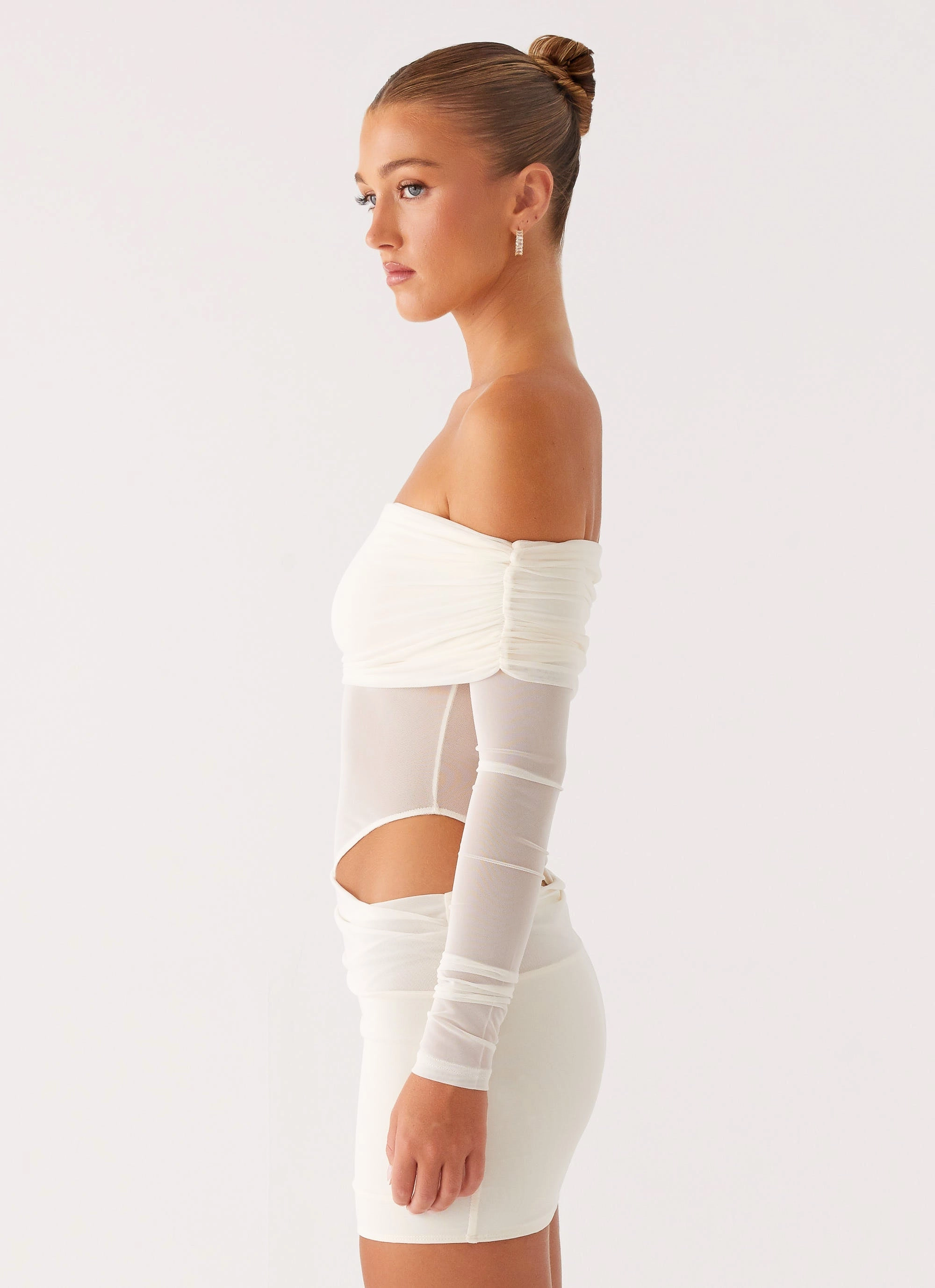 No Doubt Mini Dress - Ivory Flow Look Runway Ready