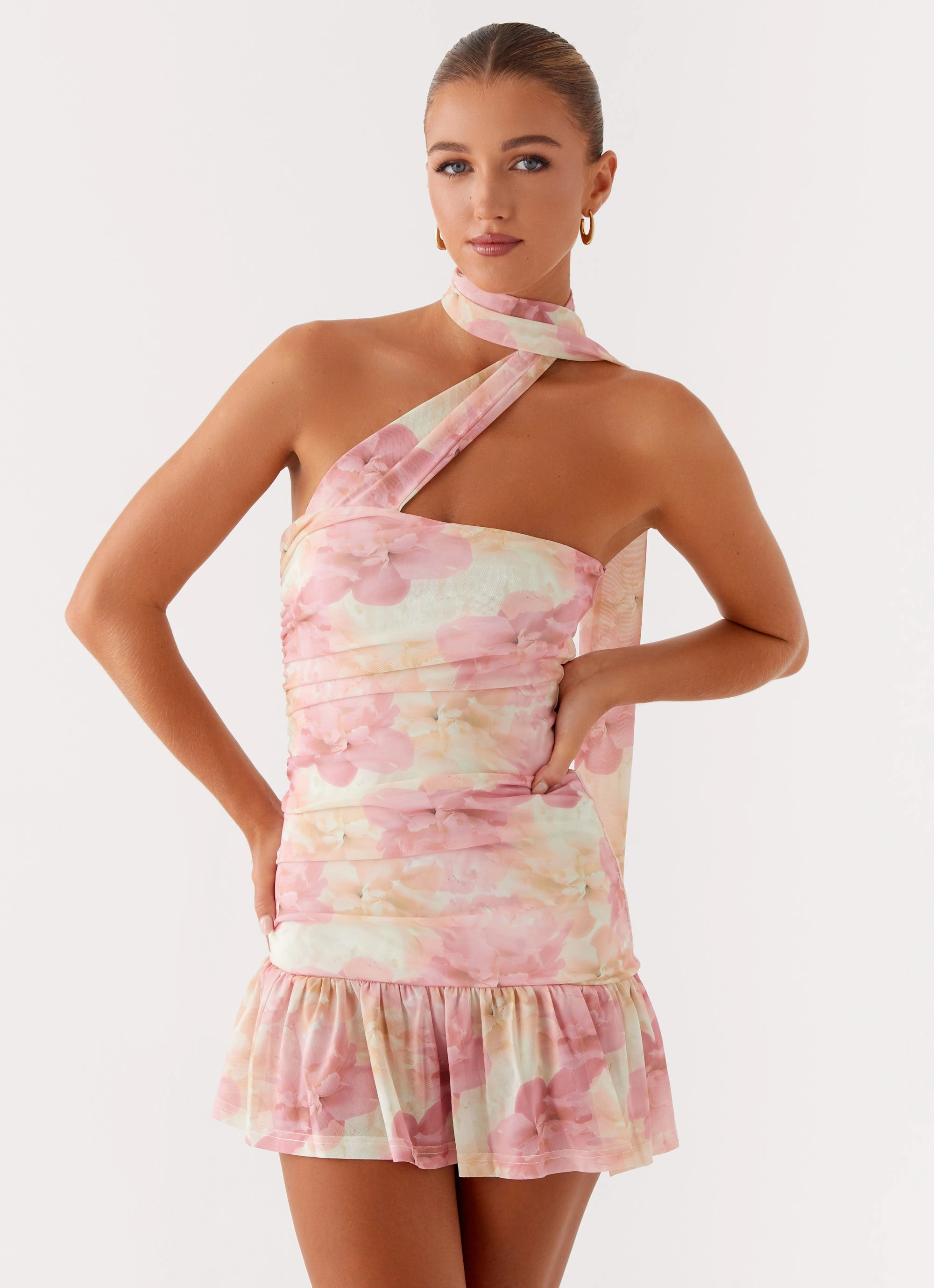 Date Nightwear Fleur Mini Dress - Floral Print