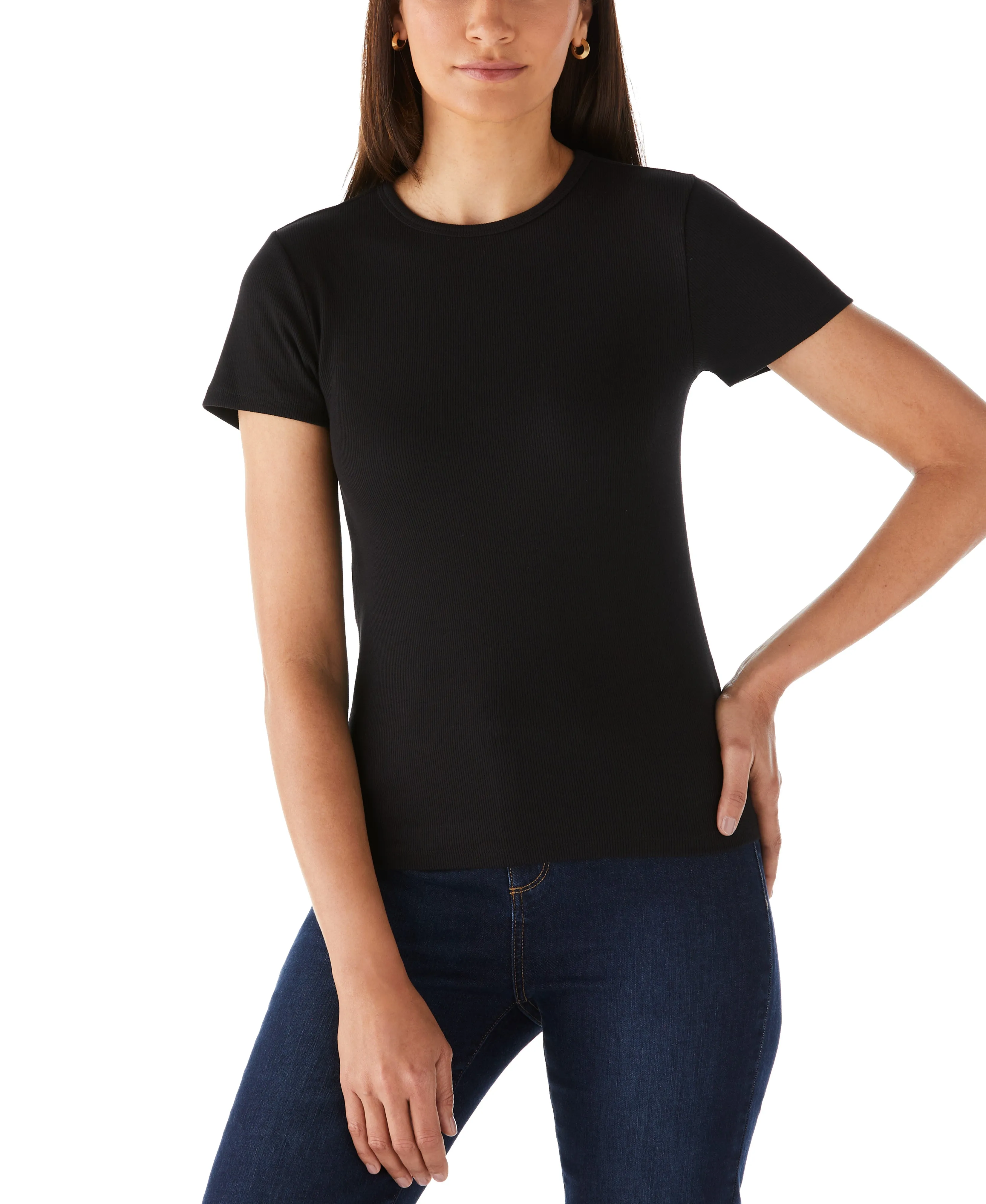 Reinforced Stress Points Ribbed Crew Neck Tee