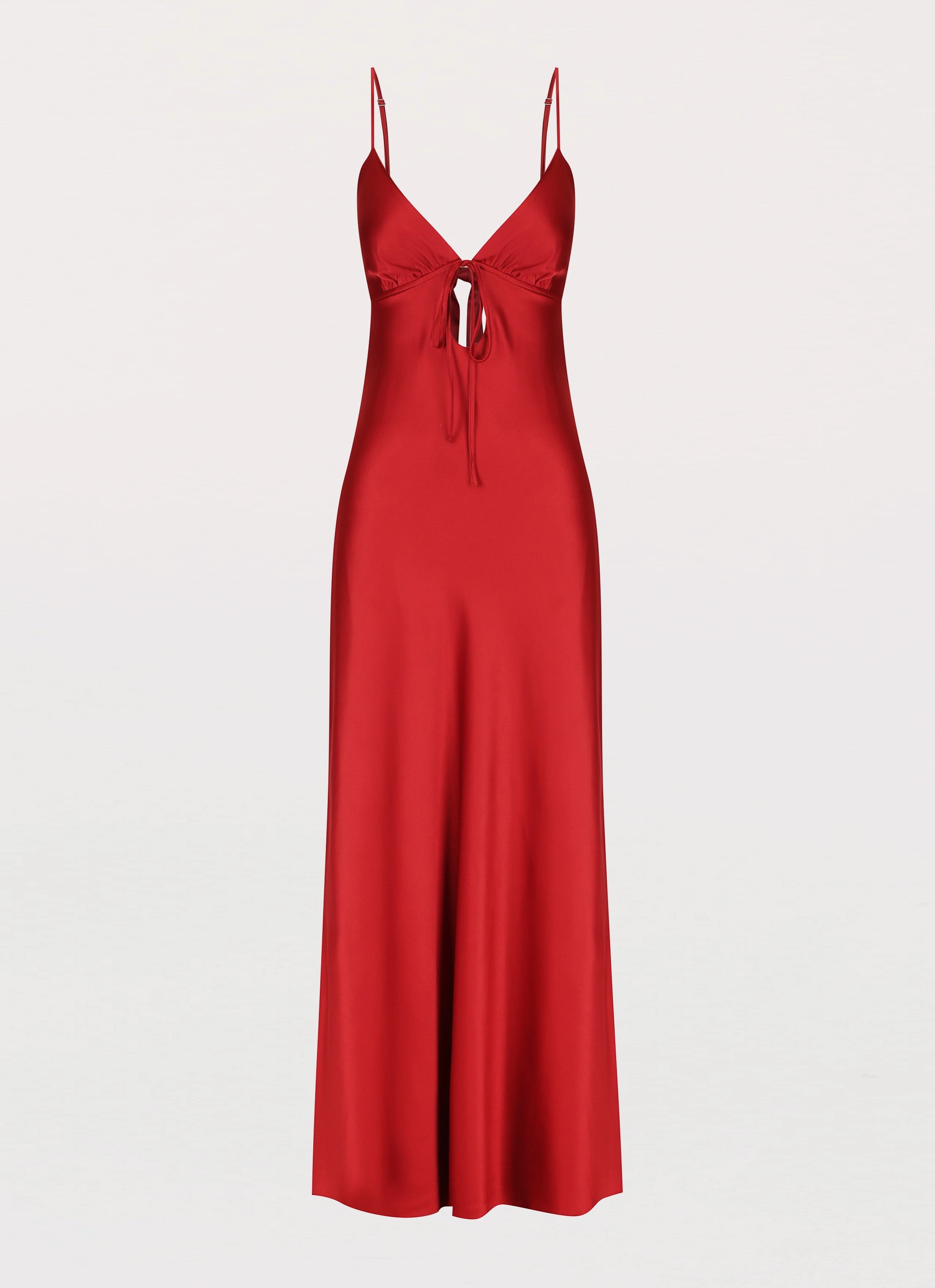 Flora Satin Maxi Dress - Cherry Chic Spirit Vacation Vibes