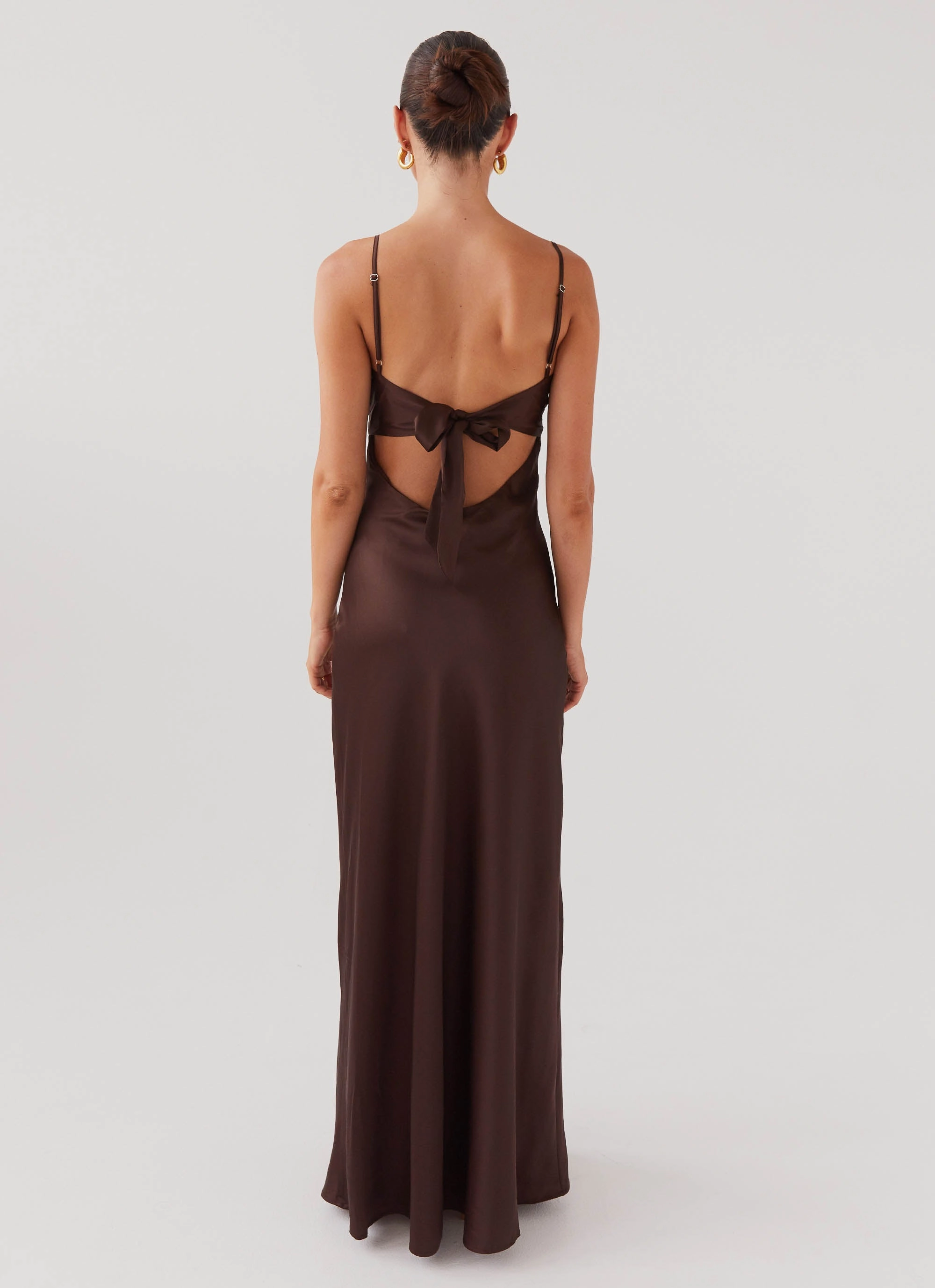 Lounge Favorite Flora Satin Maxi Dress - Chocolate