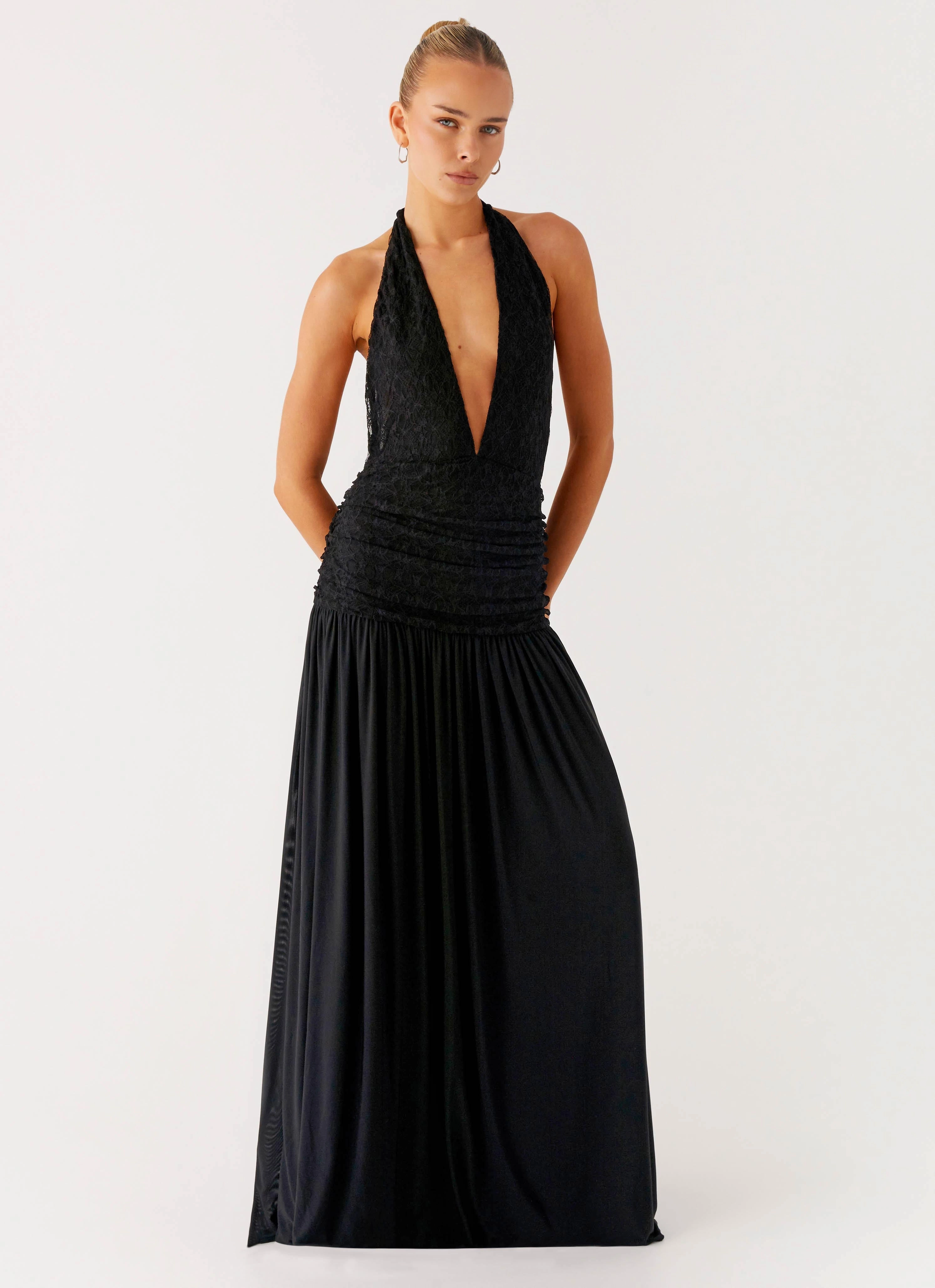 Full Attention Maxi Dress - Black Climate-Adaptive