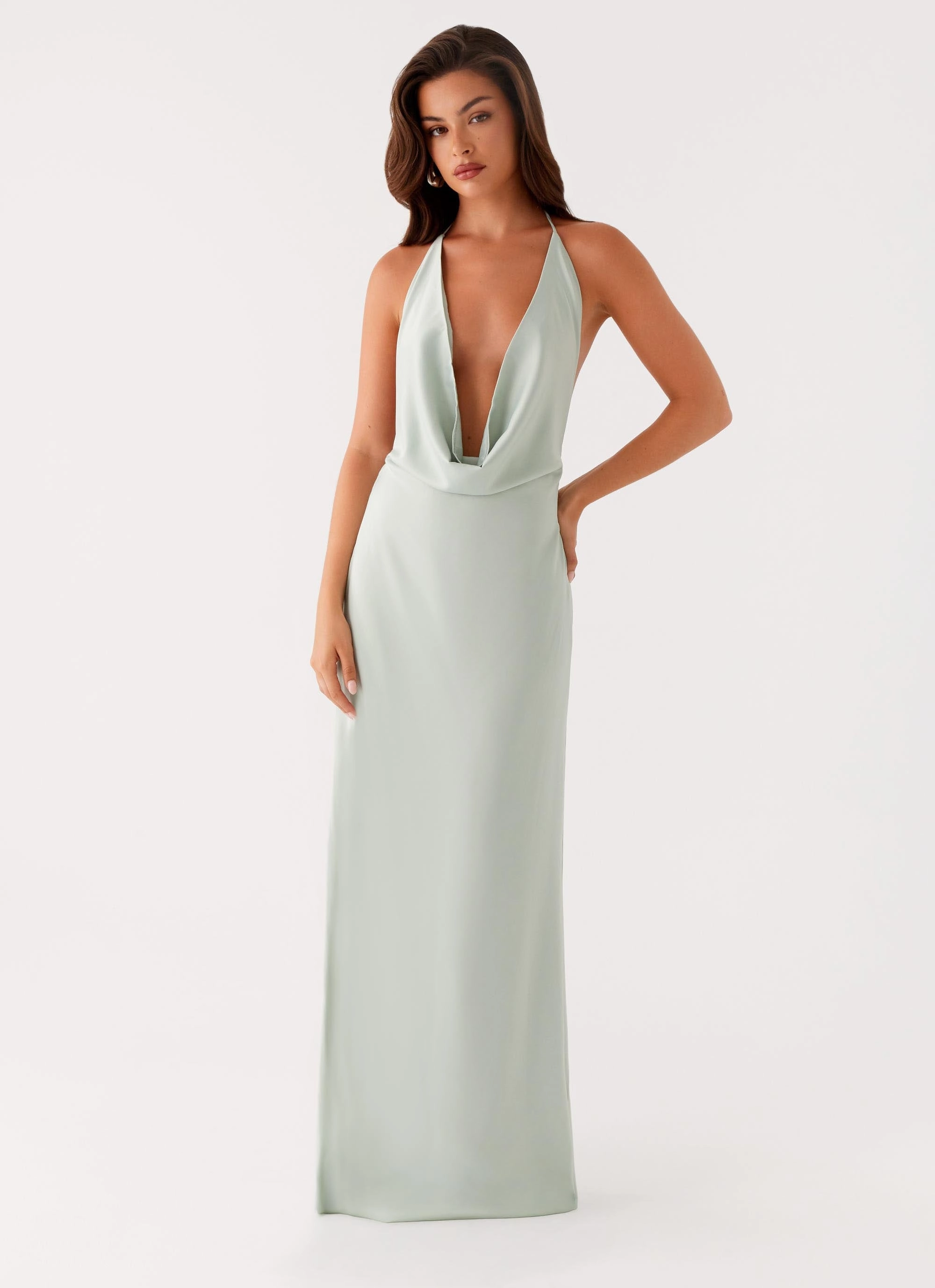 Noemi Maxi Dress - Sage Playful-Detail