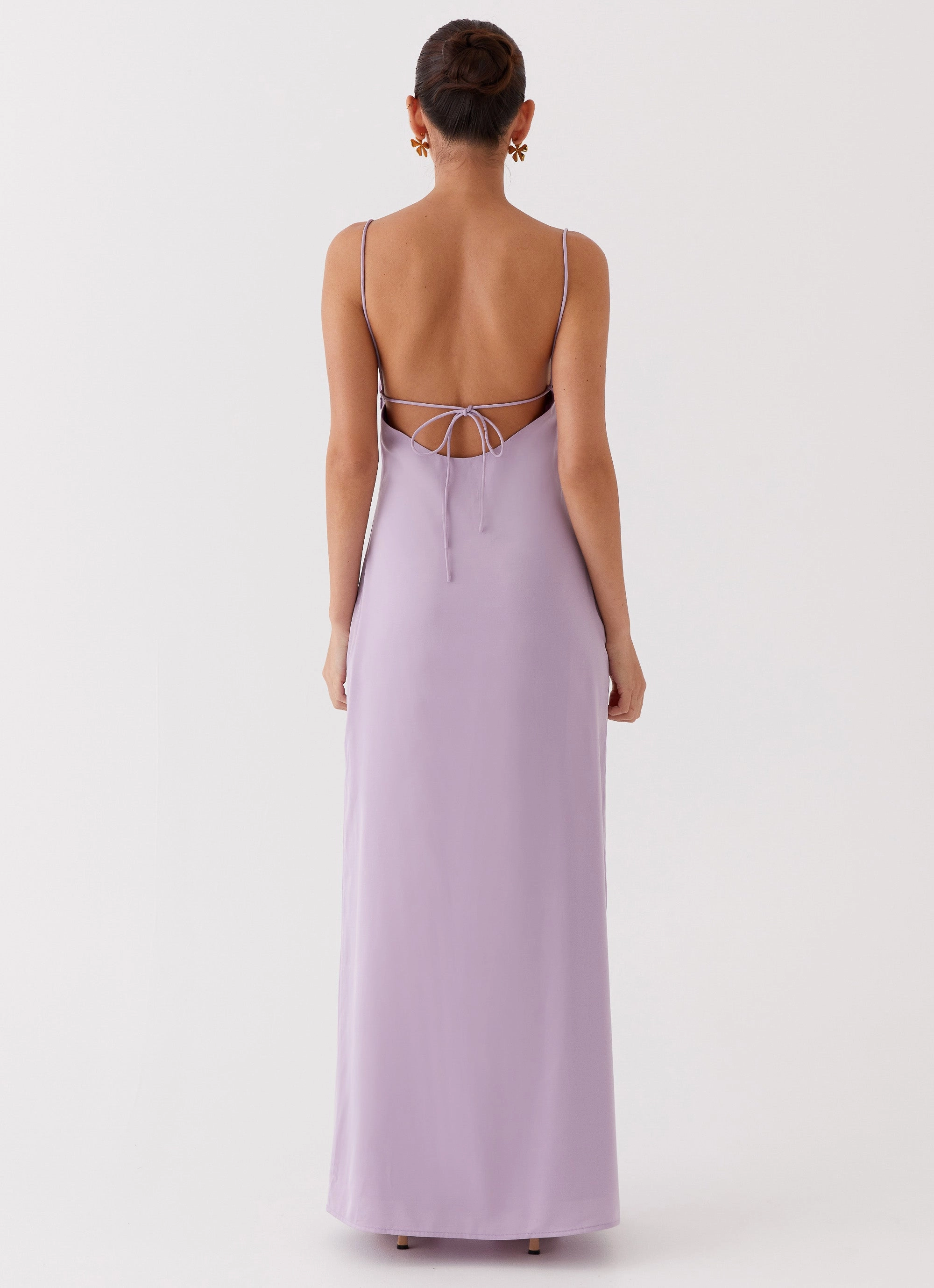 Dream Sight Lace Satin Maxi Dress - Lilac Clean Vibe