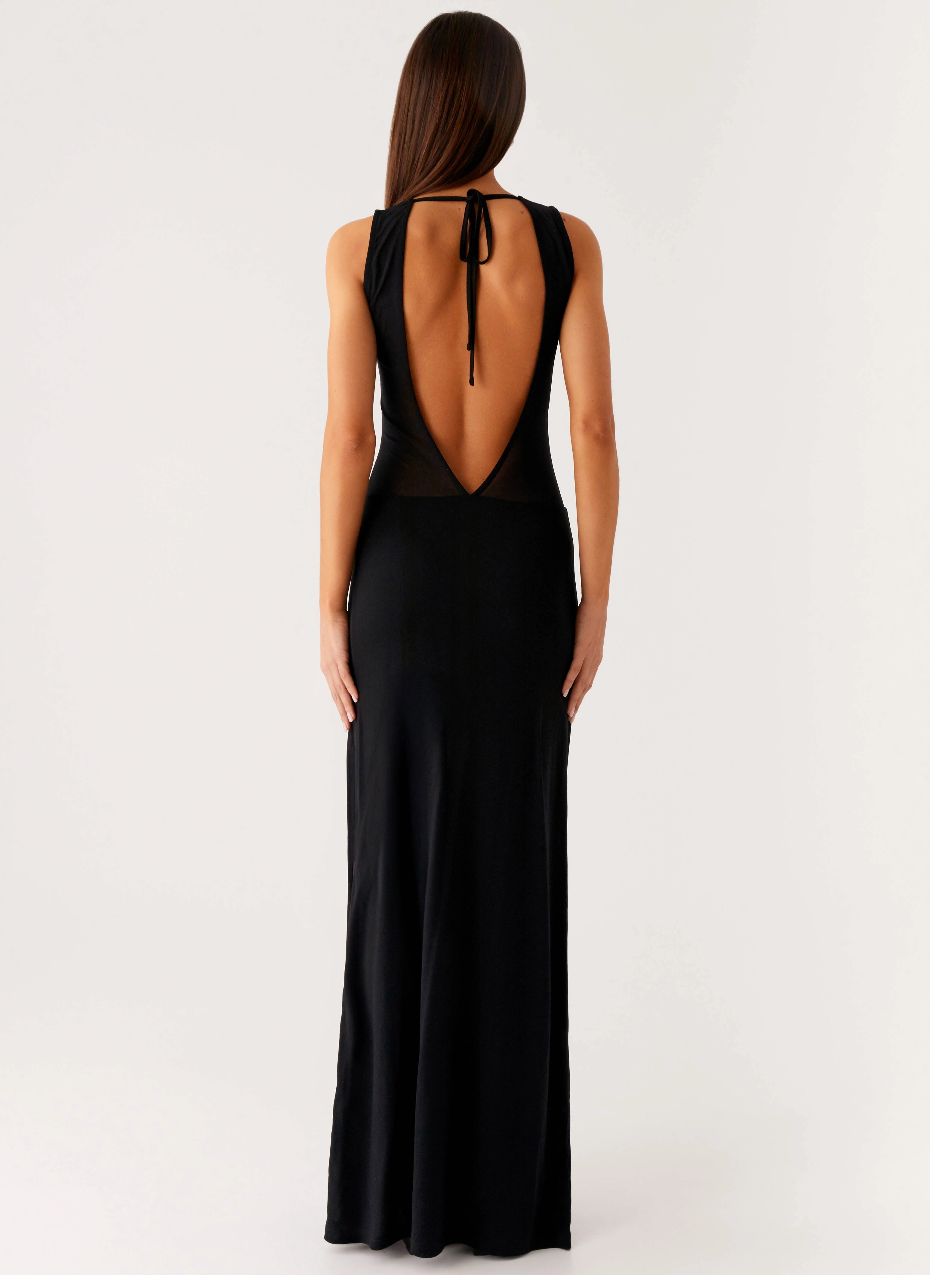 lyria Mesh Maxi Dress - Black Theater-Night Natural Style