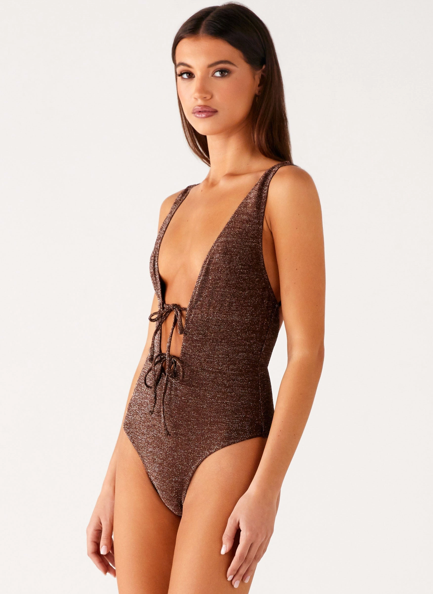 Curvy UV Protection Drifter One Piece Swimsuit - Chocolate