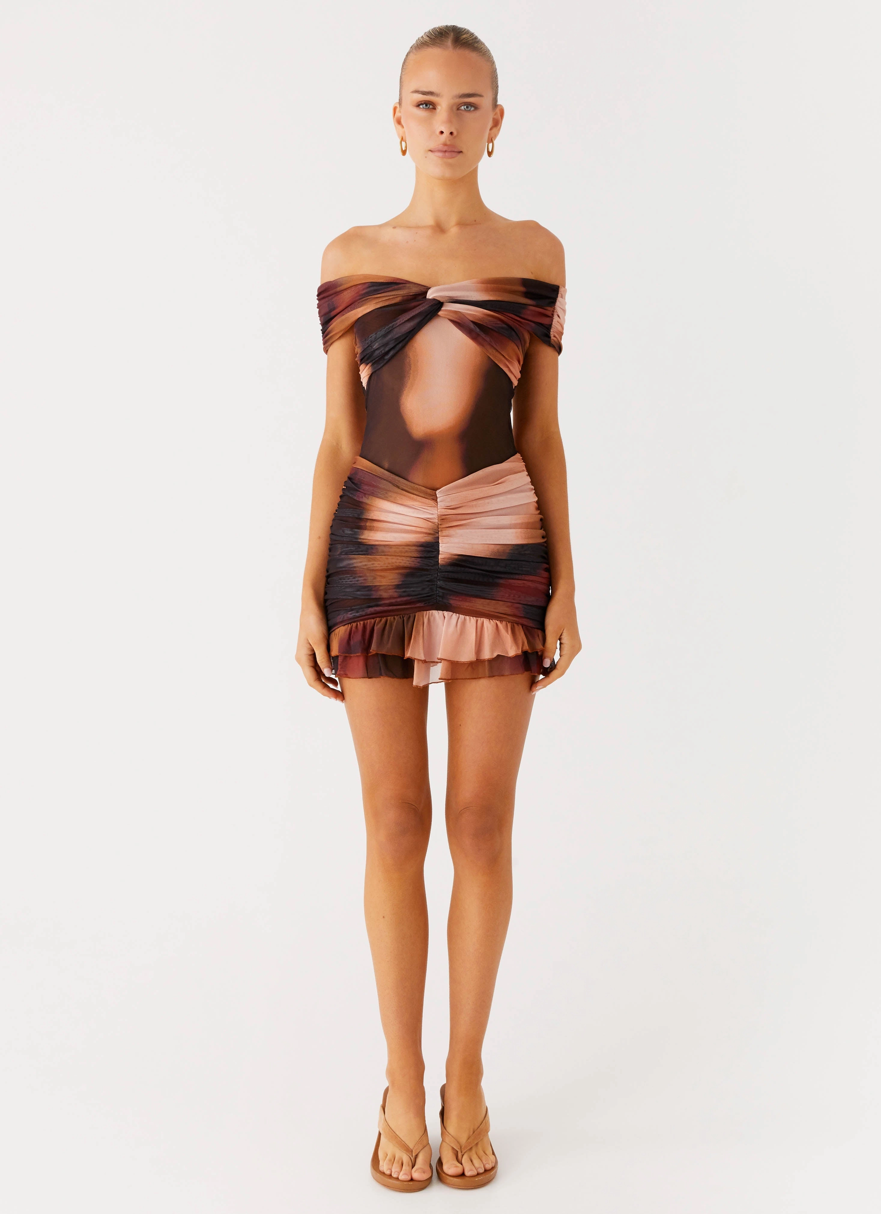 Rolled Hem Frances Mini Dress - Black Gradient