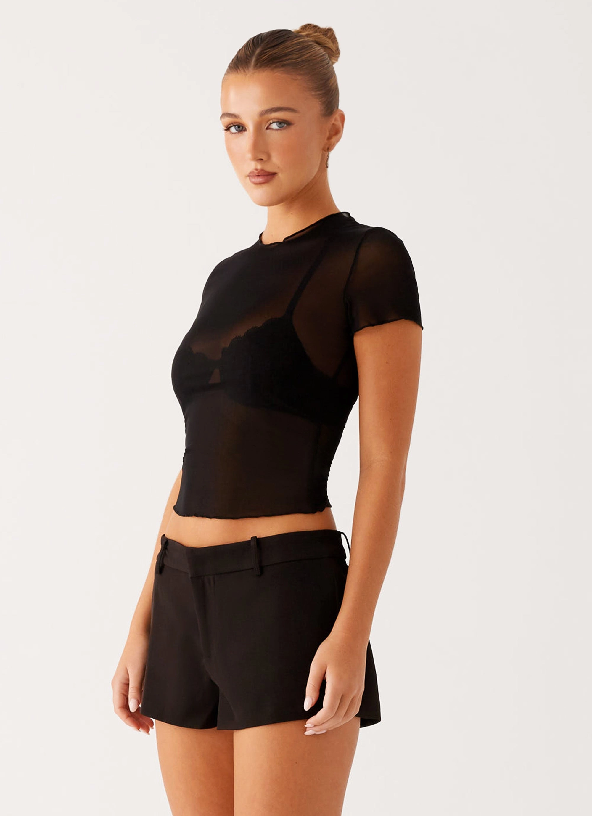 Mid-rise fit QuickReleaseFastenings Freedom Mini Shorts - Black