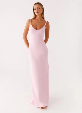 Anastasia Maxi Dress - Pink Textured Layers